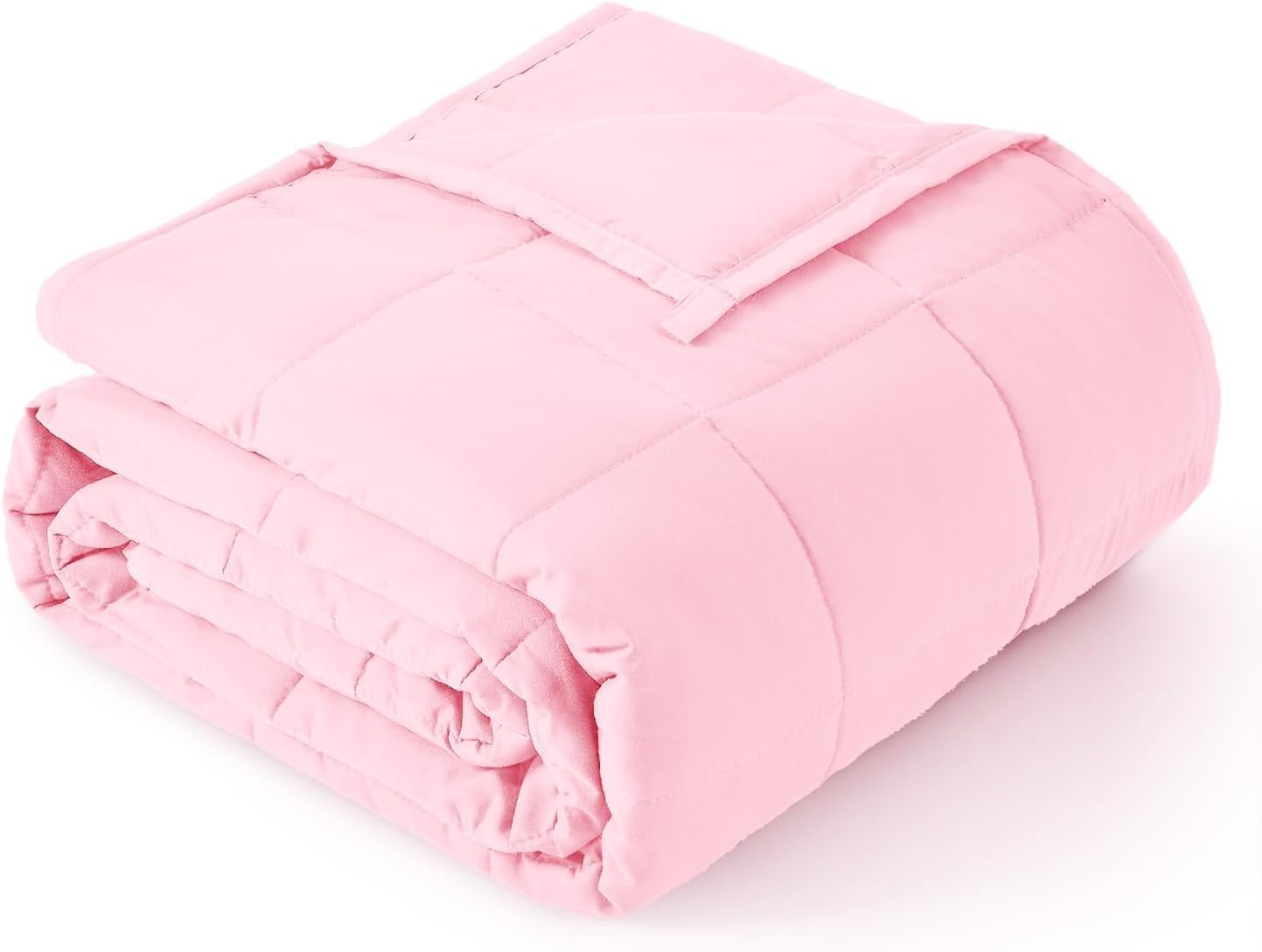 Weighted Blanket for Adults 12lbs, 48 x 72 Twin Size for Summer | Cooling and Breathable; Soft; Machine Washable; Filled with Glass Beads; Heavy Throw for Calm and Sleep for Bed; Pink