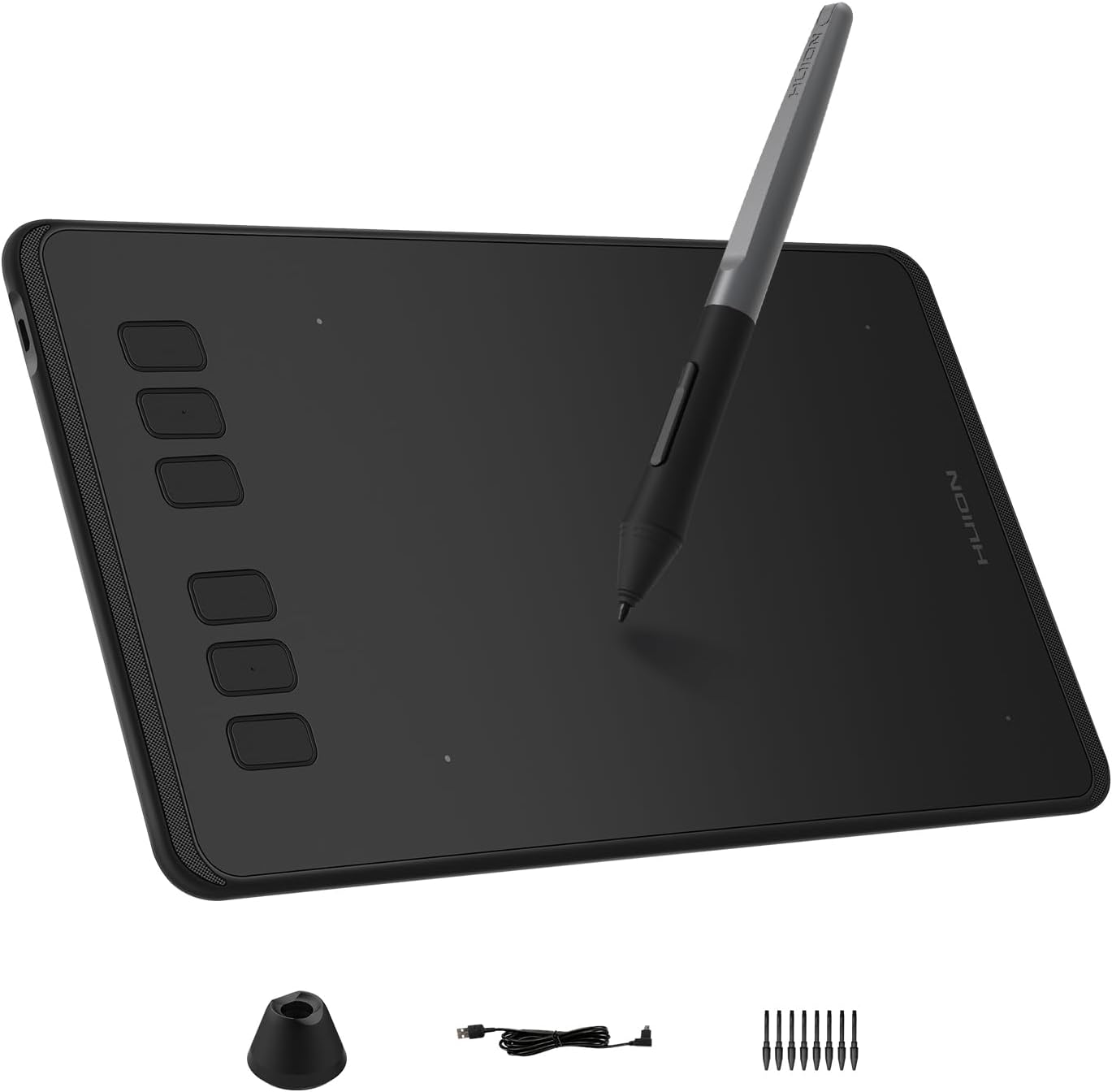 HUION Inspiroy H640P 6×4 inch Drawing Tablet 8192 Pen Pressure | Battery-Free Stylus, Tilt, 6 Hot Keys, Work with Mac/PC/Android, Digital Art for Beginner, Drawing, Writing, Design, Teaching