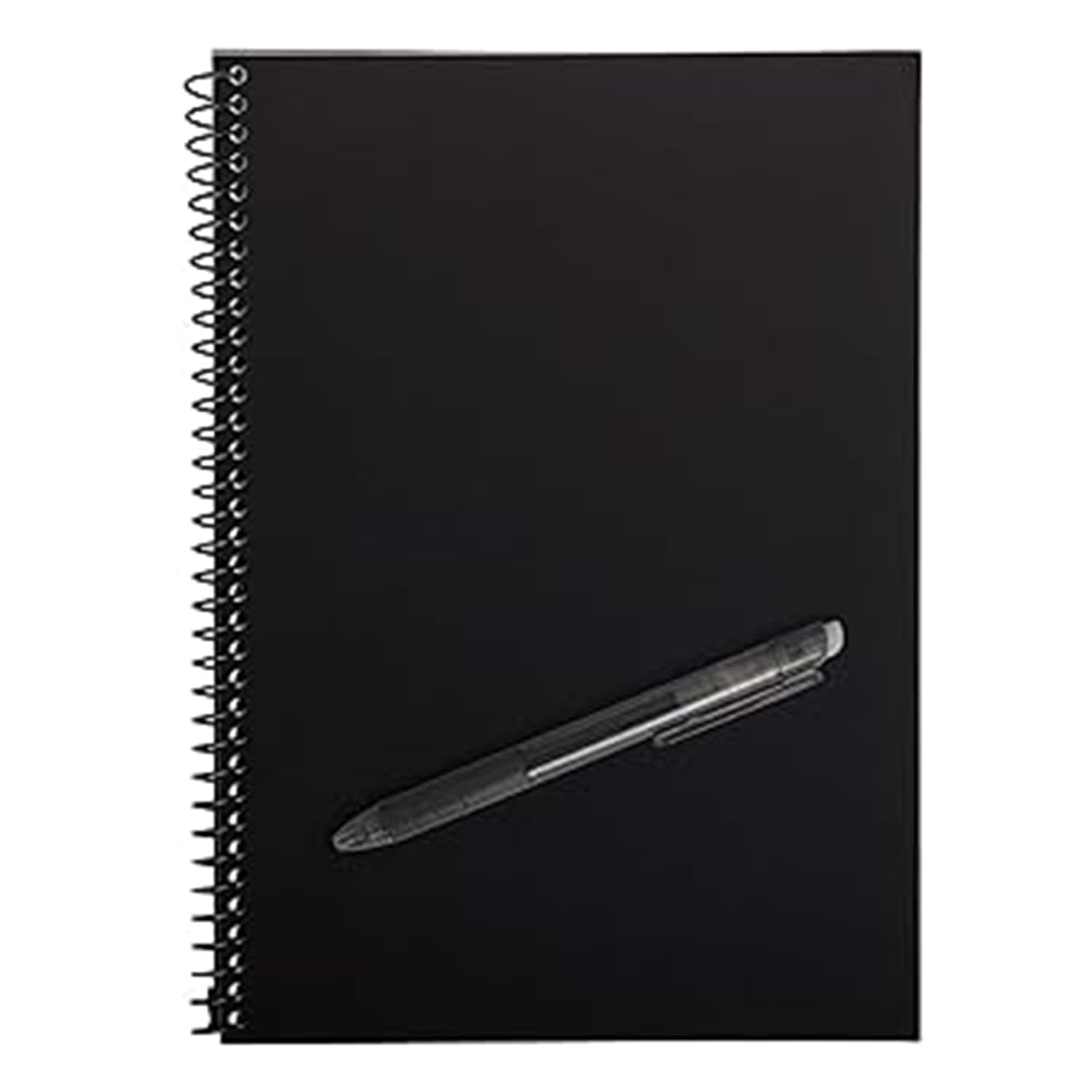 Tech Enthusiast Smart Erasable Notebook – Reusable Wirebound Digital Notebook with App, Includes Erasable Pen & Microfiber Cloth, 100 Lined Pages, Scan to Cloud, Black