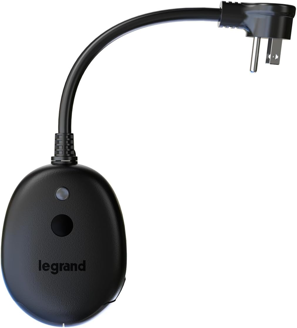 Legrand Radiant Wi-Fi Matter 15 Amp Smart Dual Outdoor Plug, Black, 1 Pack