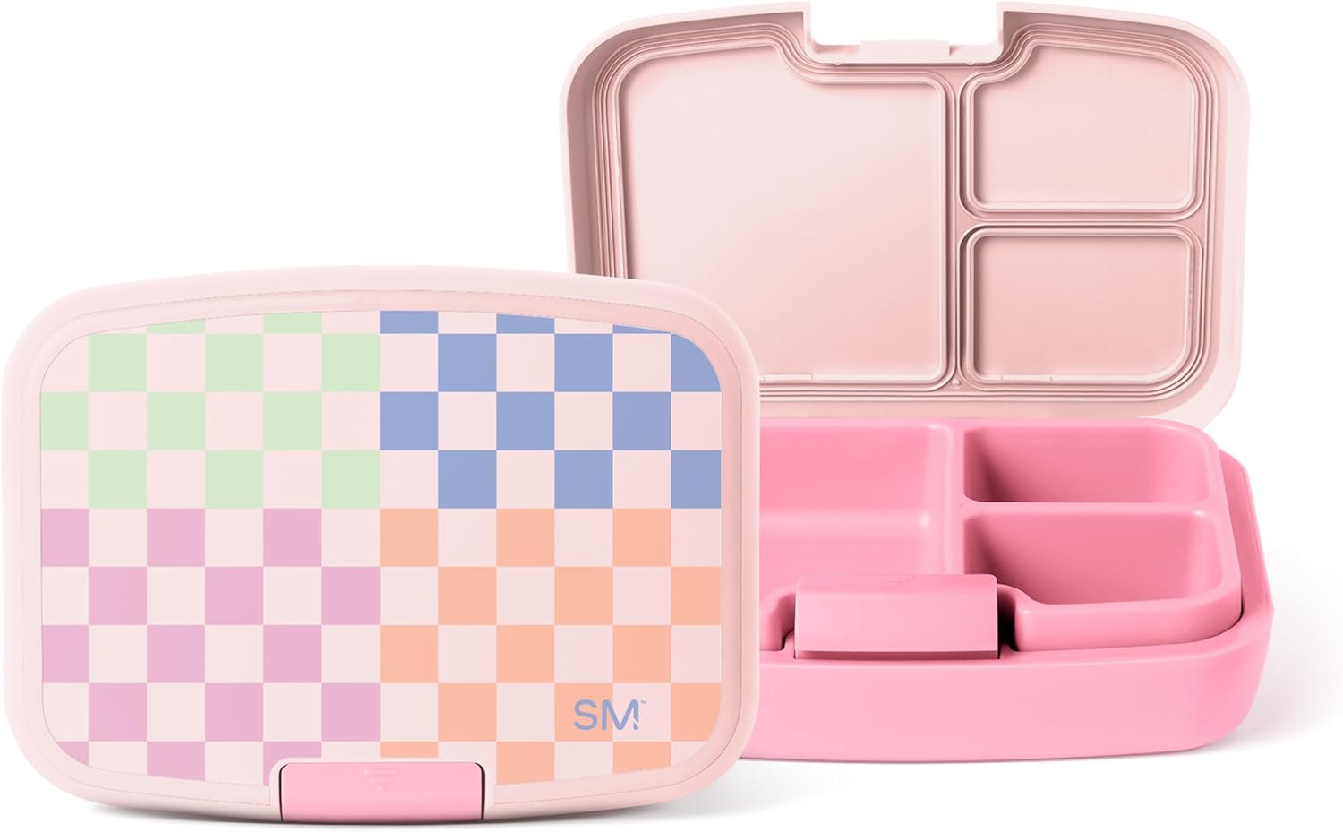 Simple Modern Kids Bento Box, Lunch Box | 3 Compartments | Checkered | Divided Lunch Container for Toddlers, Girls, Boys | BPA Free, Leak Resistant, Dishwasher & Microwave Safe | Multi-Colored
