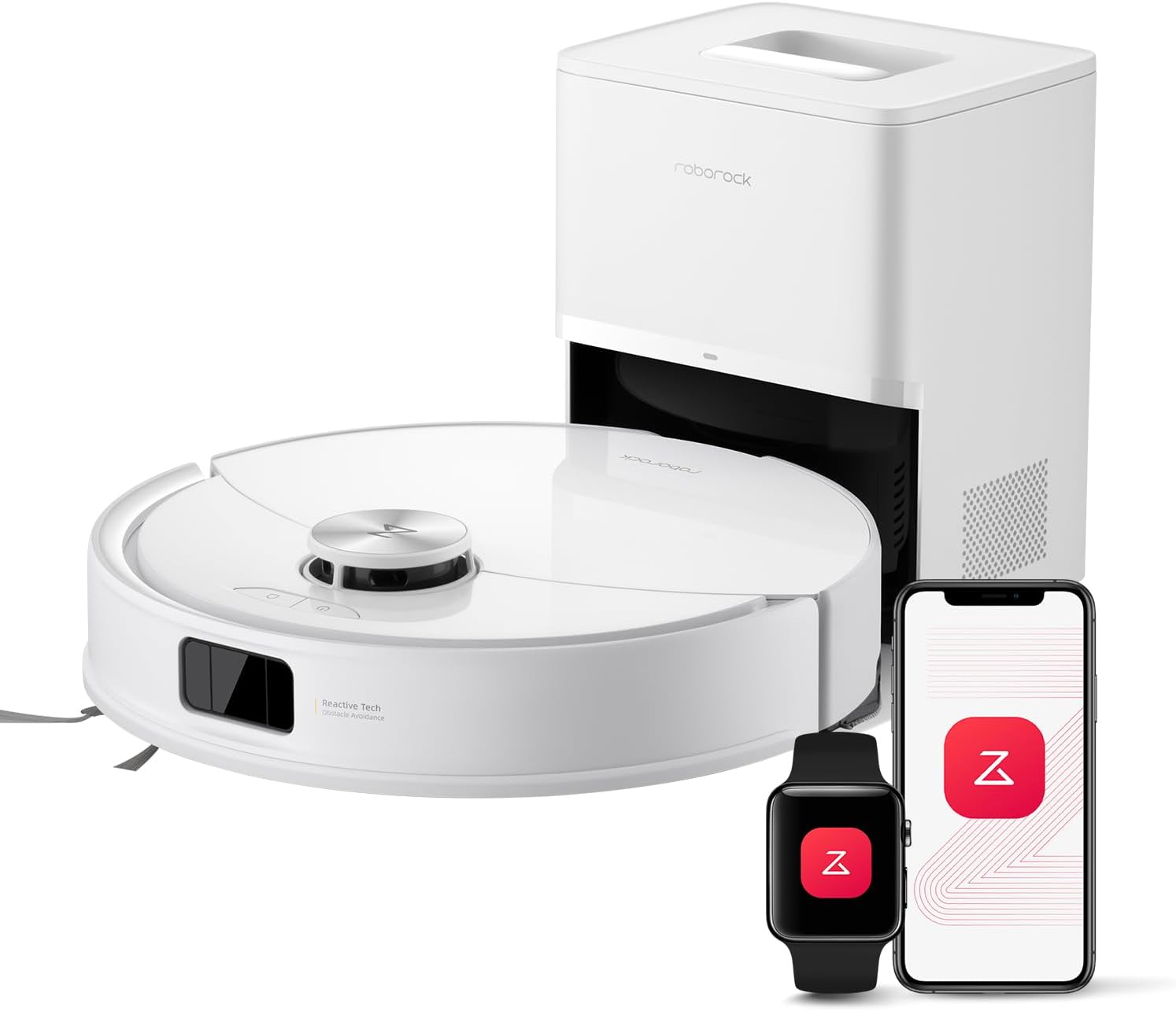 roborock Q10 S5+ Robot Vacuum and Mop, 10,000Pa Suction | Upgraded from Q8 max+, 70-Day Self-Emptying, Obstacle Avoidance, Sonic Mopping, Dual Anti-Tangle Design, Auto Mop Lift, White