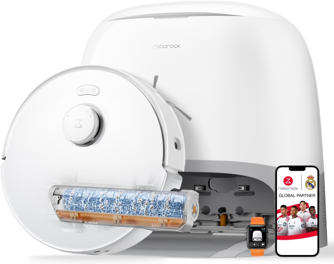 roborock Qrevo Curv 2 Flow SpiraFlow Real-Time Self-Cleaning Roller Mop | 2026 New Robot Vacuum and Mop, 20,000 Pa, Dual Zero-Tangle, AI Obstacle Avoidance, Heat-Washes & Dries Mop, Carpet Protection