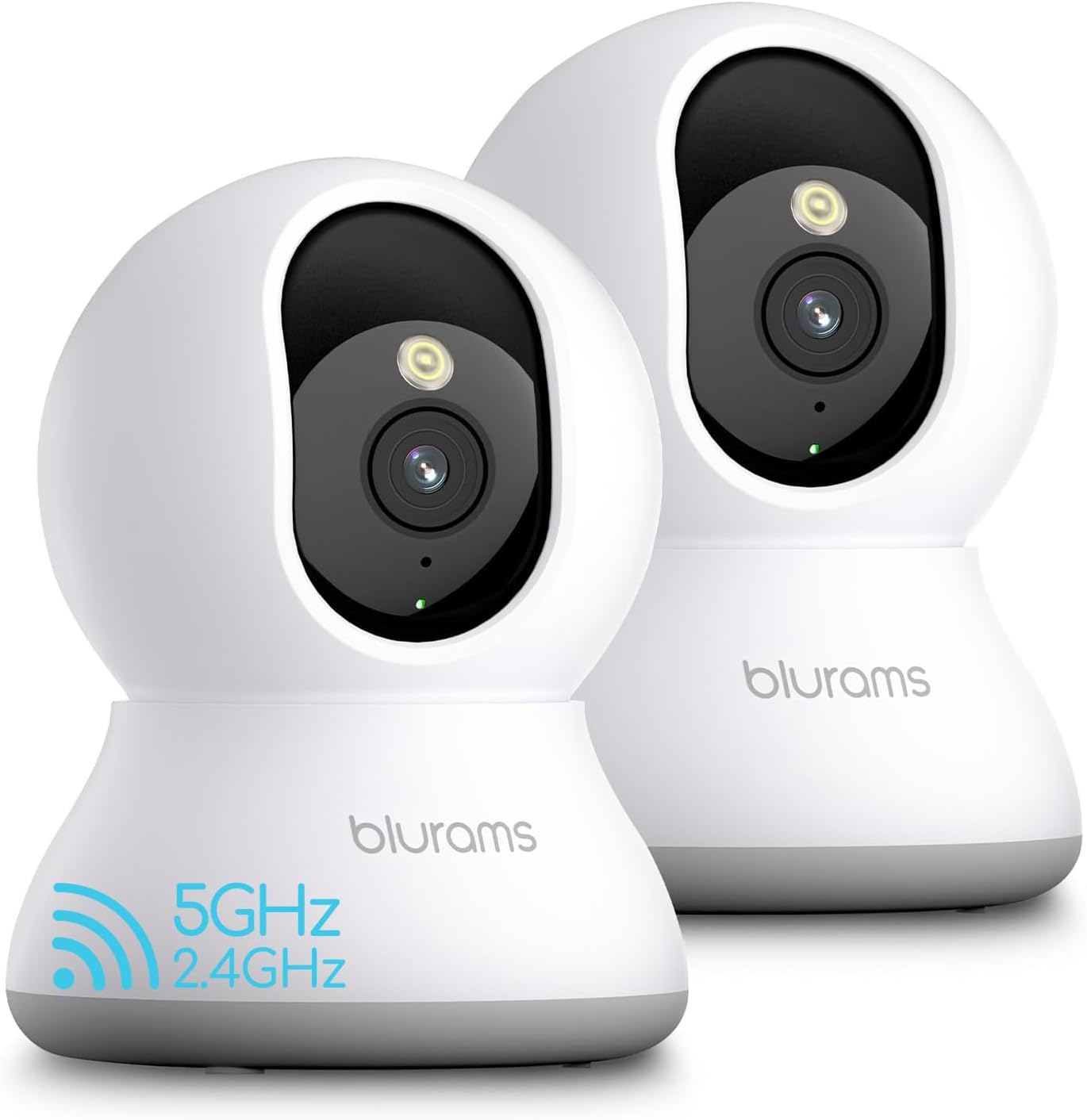 blurams 5G Cameras for Home Security, 360° PTZ Pet/Dog Indoor Camera, 2Pack | 2K, Dual-Band WiFi6, Free Human/Motion/Sound Detection, 2-Way Talk, Night Vision, Works with Alexa & Google Assistant