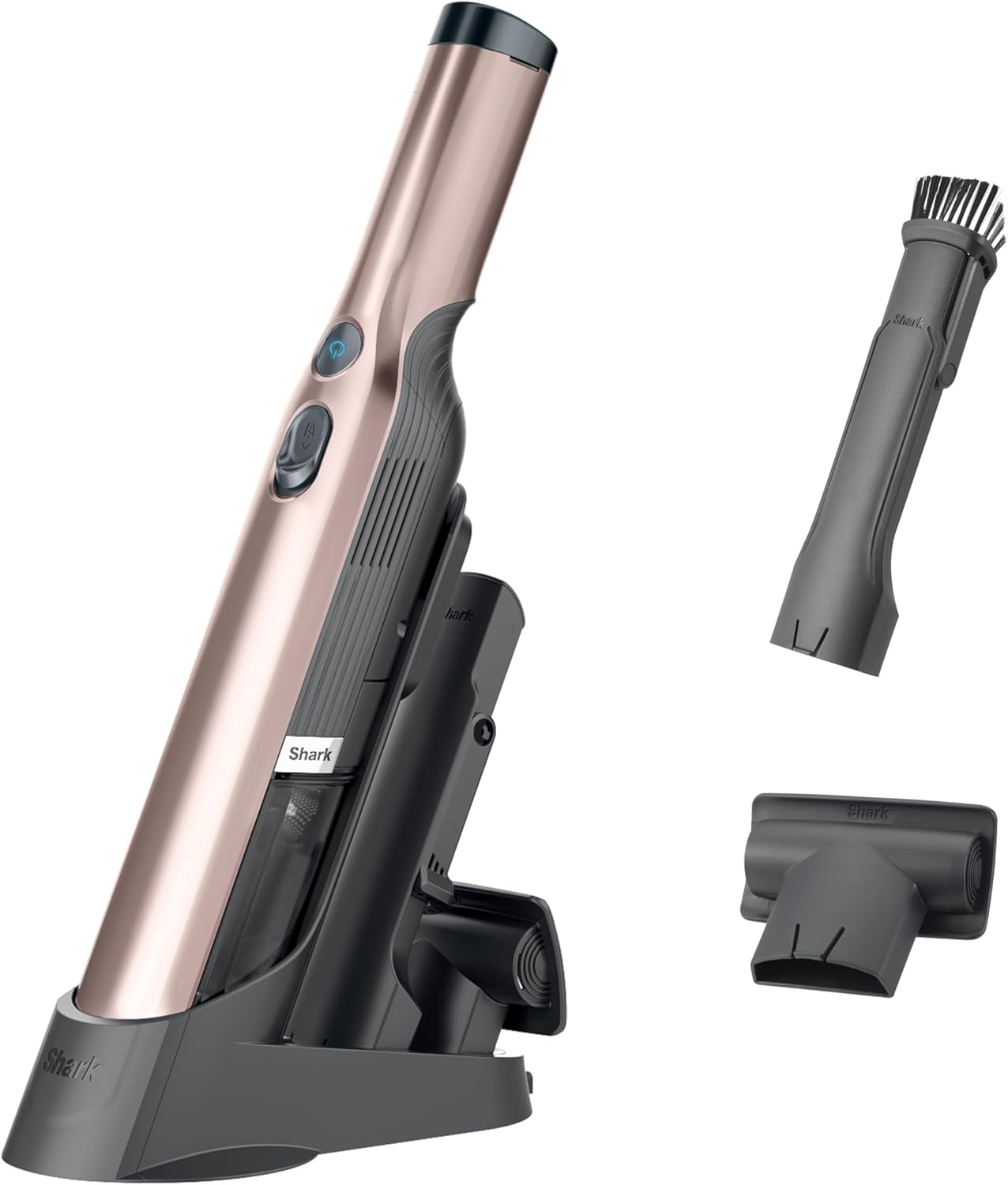 Shark WANDVAC Cordless Hand Vac, Rose Gold, WV201RGBRN | Lightweight, 1.4 Lbs, Powerful Suction, Charging Dock, One-Touch Empty, Car & Home, Pet Tool, Duster Crevice Tool