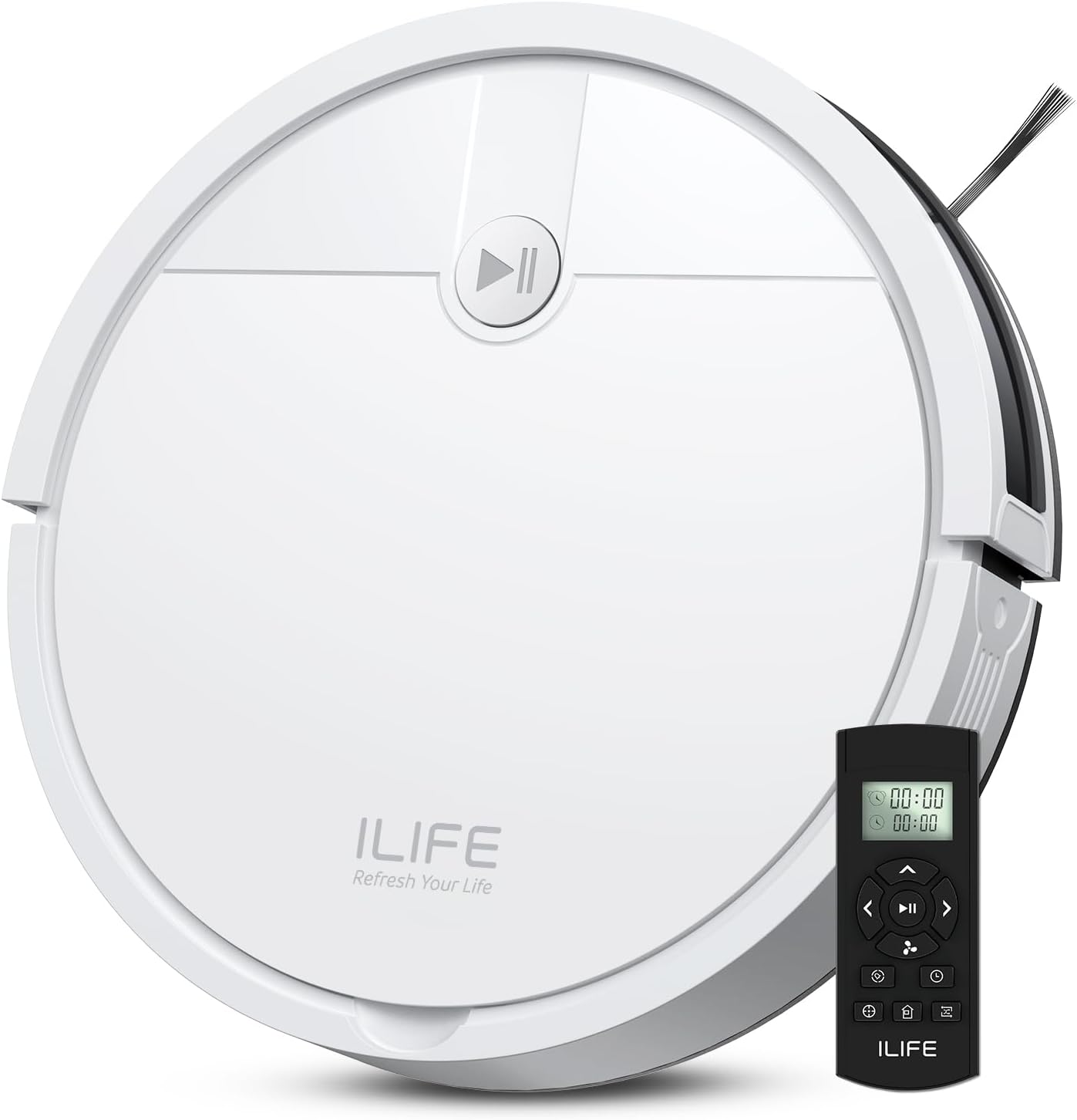 ILIFE V2 Robot Vacuum Cleaner, Tangle-Free Suction | 120 Mins Runtime, Slim, Self-Charging Robotic Vacuum Cleaner, Ideal for Pet Hair and Hard Floors