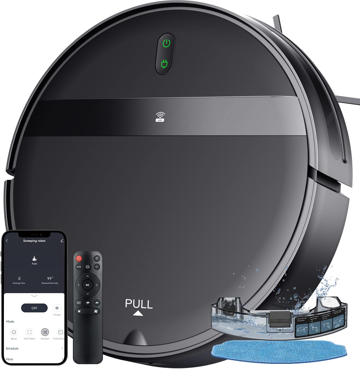 Kilgone Robot Vacuum and Mop Combo, Ultra Slim, Smart 3D Obstacle Avoidance, Tangle-Free Robotic Vacuum Cleaner for Pet Hair, Hard Floor & Carpet, App/Alexa/Google Control