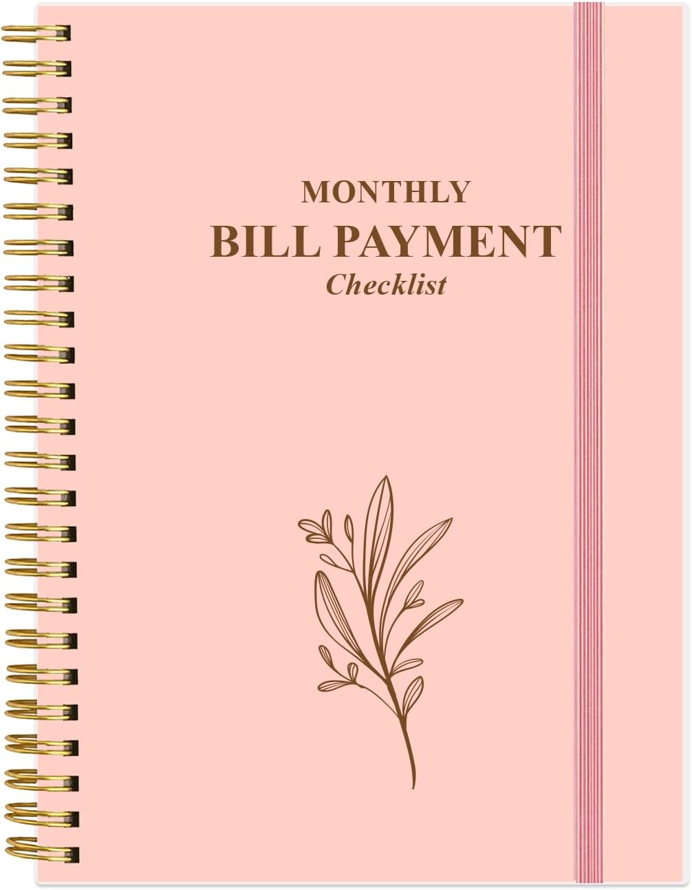 Monthly Bill Payment Checklist – Monthly Bill Organizer & Planner for Personal Budgeting Financial, Bill Payment Tracker Notebook, 5.8″ x 8.5″, Pink
