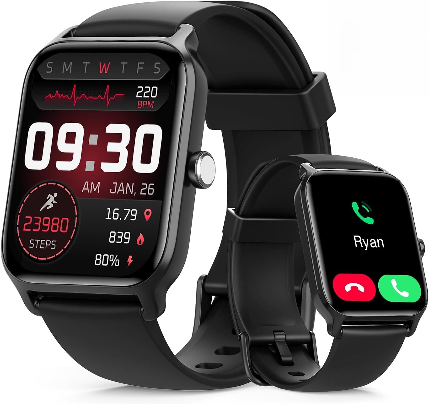 Tensky Smart Watch for Men & Women, 46mm HD Big Screen Fitness Tracker | iPhone/Android/Samsung, Answer & Make Call, Alexa Built-in, 101+ Sport Modes, Sleep/Heart Rate/SpO2 Monitor, 7-10 Day Battery