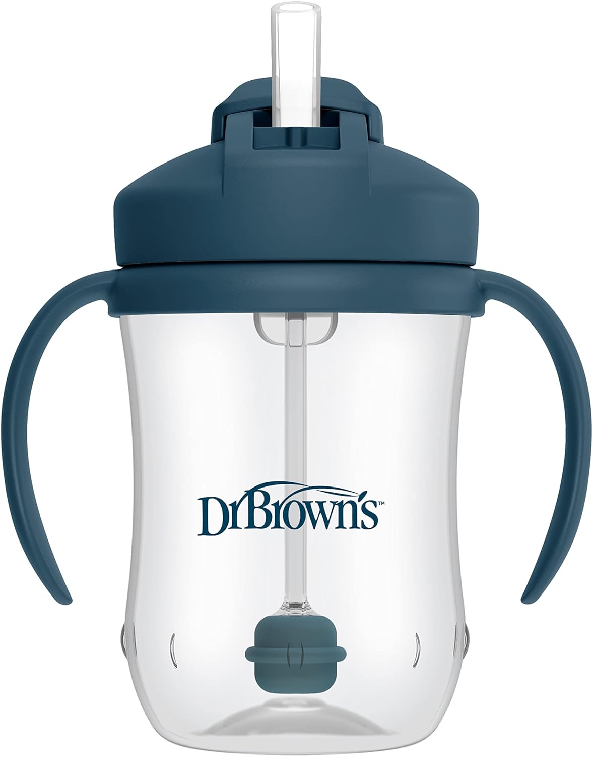 Dr. Brown’s Milestones Baby’s First Straw Cup, Training Cup with Weighted Straw, 9 oz/270 mL, BPA-free, 6m+, Dark Blue, 1-Pack