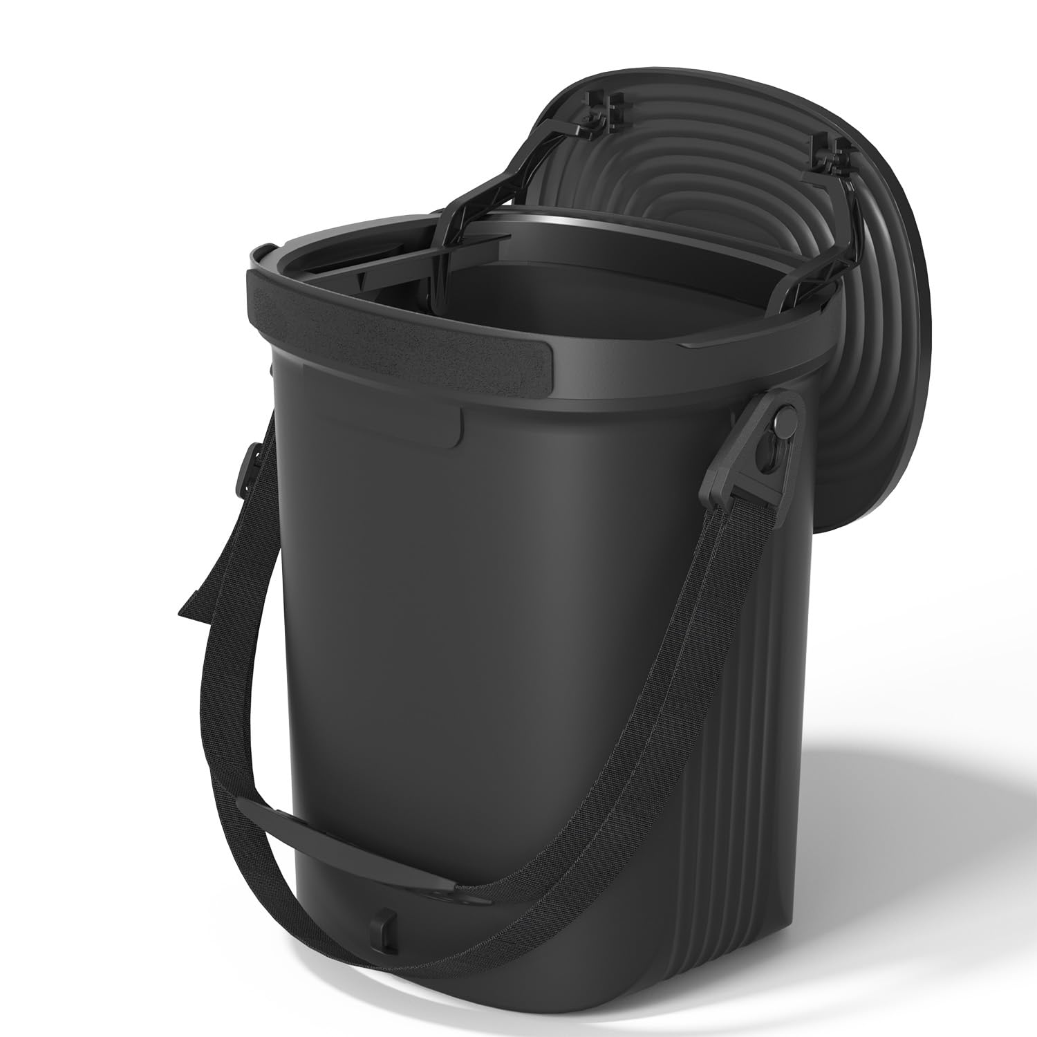 Garoopion Soft Silicone Car Trash Can 1.9 Gallon with Leakproof Design | Leakproof & Odor-Proof Car Garbage Can, Wipe or Rinse Clean, Adjustable Hanging Strap, Fits Sedans Suvs Mpvs Trucks