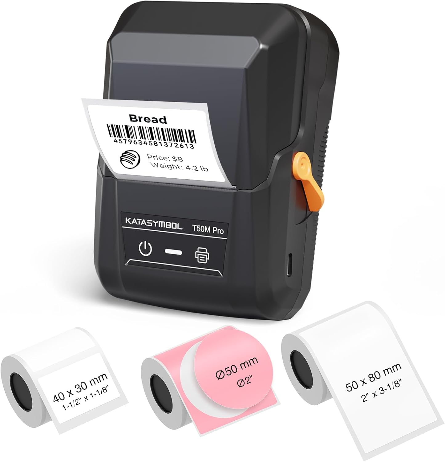 SUPVAN T50M Pro Bluetooth Label Maker Machine with 3 Tapes, Set 1 | Wide Waterproof Label, High Image Quality, App with 30 Fonts and 660+ Icons, Inkless, for School, Home, Small Business