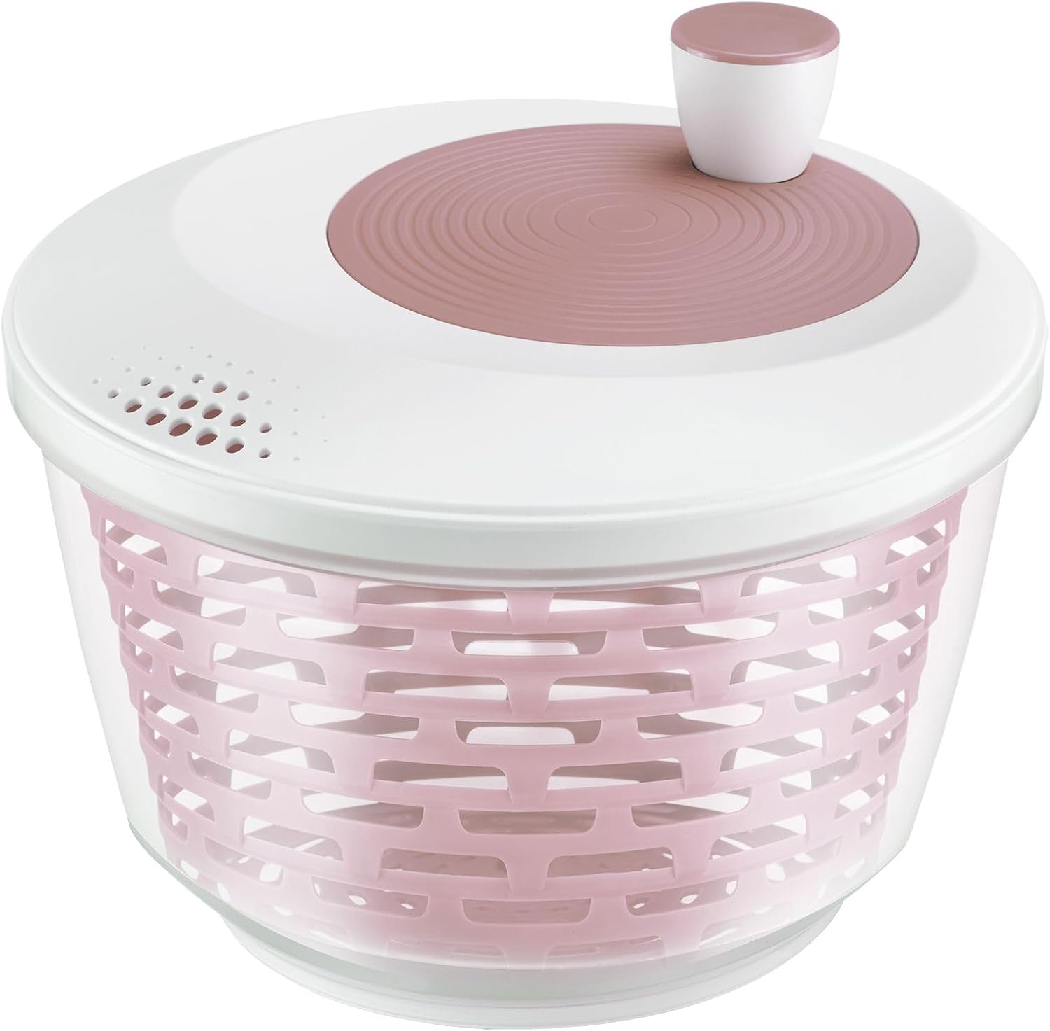 Westmark 2430226P Salad Spinner – Ideal for Washing, Spinning and Serving Salad, Space Saving Salad Bowl with Lid and Pourer, Non-Slip 4.4L – Plastic, BPA Free