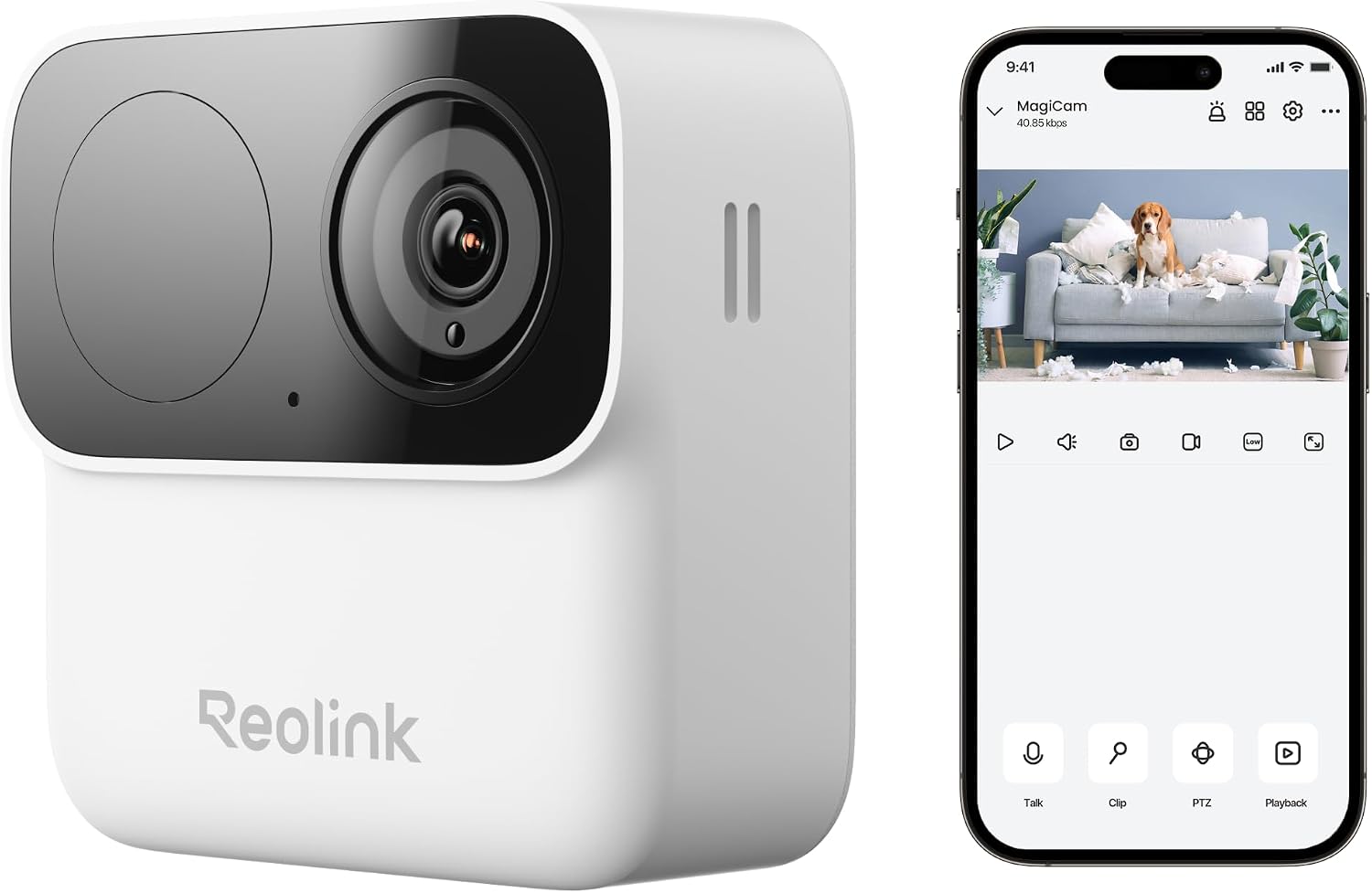 REOLINK Argus MagiCam Security Cameras Wireless Outdoor 1080p 2.4/5GHz WiFi | IR Night Vision, AI Detection, Magnetic Mount, No Subscription, IP67, 9-Month Battery Life, Indoor or Outdoor