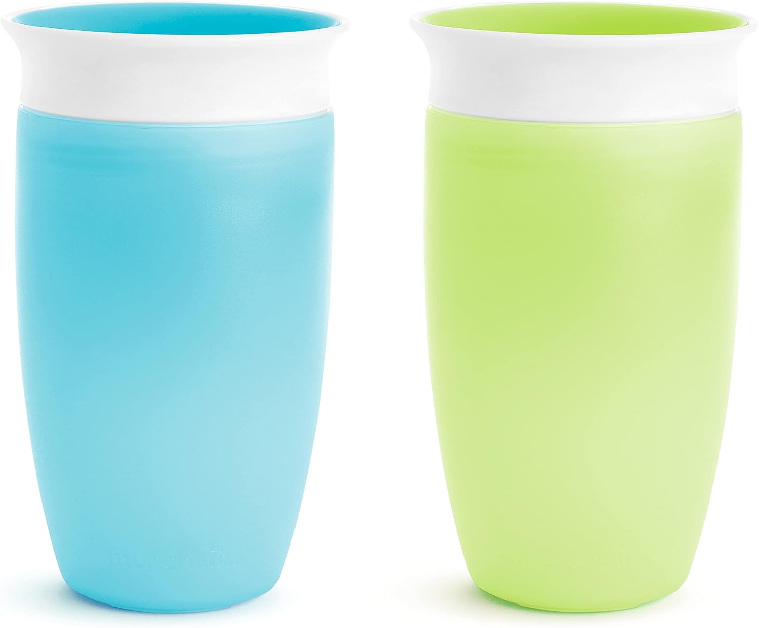 Munchkin Sippy Cups for Toddlers 1-3, Spill Proof Miracle 360 Cup, 10 Ounce, 2 Pack, Green/Blue