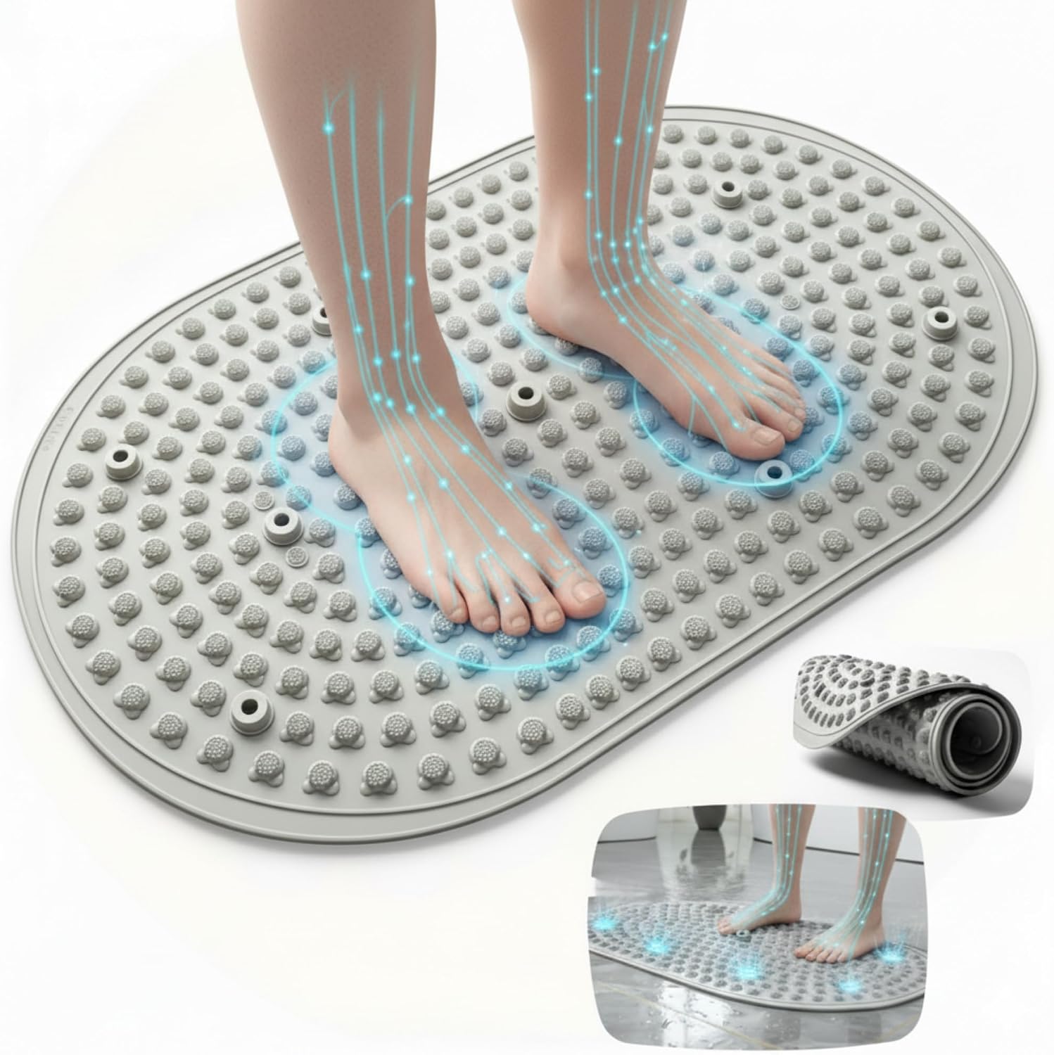 KAELIS Upgraded Liquid Silicone Acupressure Reflexology Foot Massage Mat | Pressure Point Massage, Foot Pain Relief, Soft Flexible, Plantar Fasciitis, Home Office Use