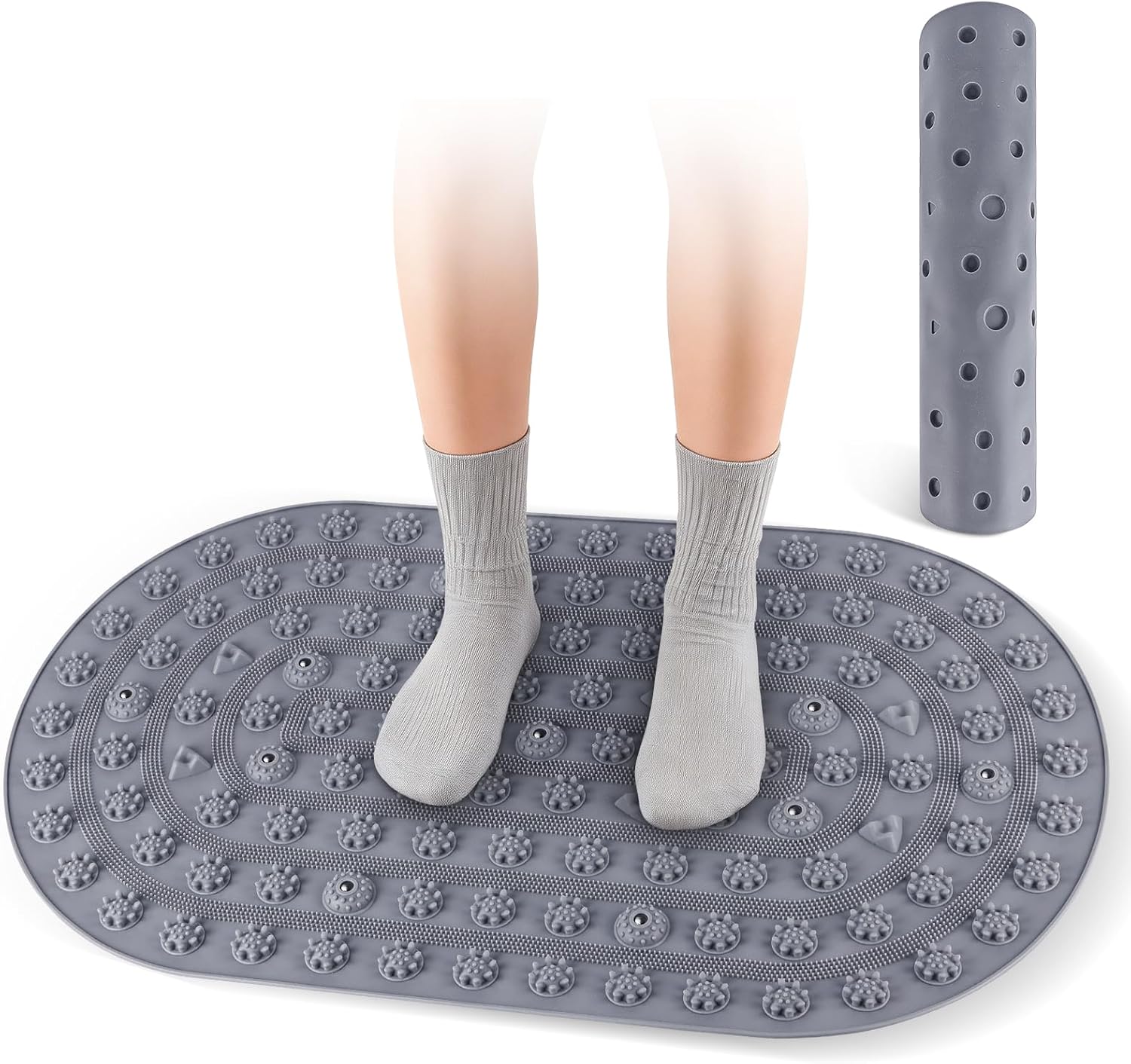 Silicone Acupressure Mat, 29.5″x17.3″ Foot Massager, Grey | Extra Large Acupuncture Mat, Non-Slip Massage Mat, Built to Last, Easy to Clean, Reflexology for Circulation, Fatigue Relief