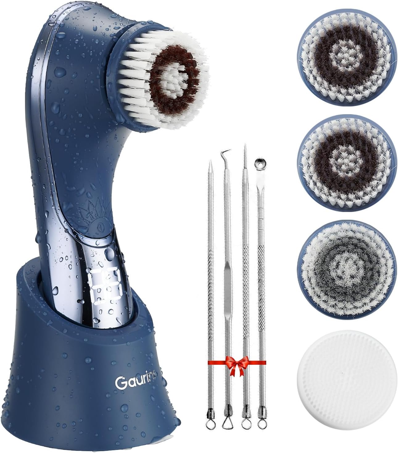 Facial Cleansing Brush Face Scrubber Exfoliator Rechargeable IPX7 Waterproof Electric Spin Cleanser Device for Exfoliating, Massaging and Deep Cleansing Removing Blackhead, Face Massaging