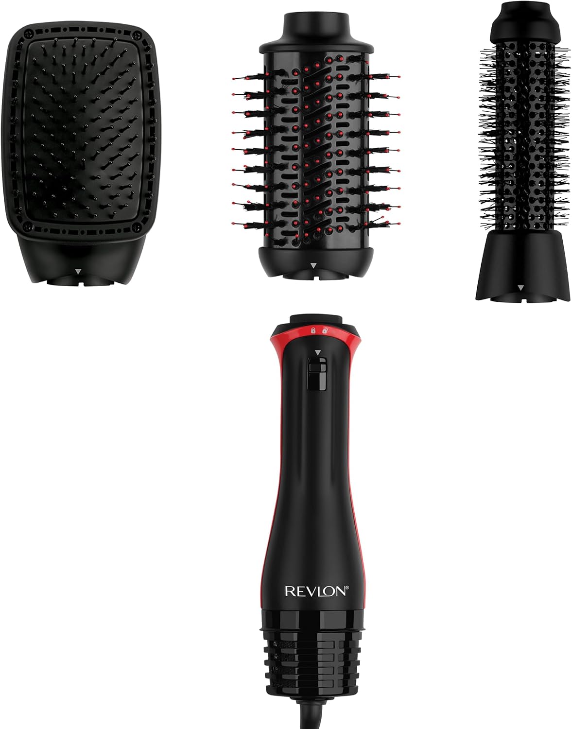 REVLON 3-in-1 Multi-Styler Hair Dryer Brush, Straighten, Curl & Smooth with One Tool, Hot Air Brush for Blowouts, Waves & Sleek Styles, Lightweight Styling Brush with Multiple Heat Settings