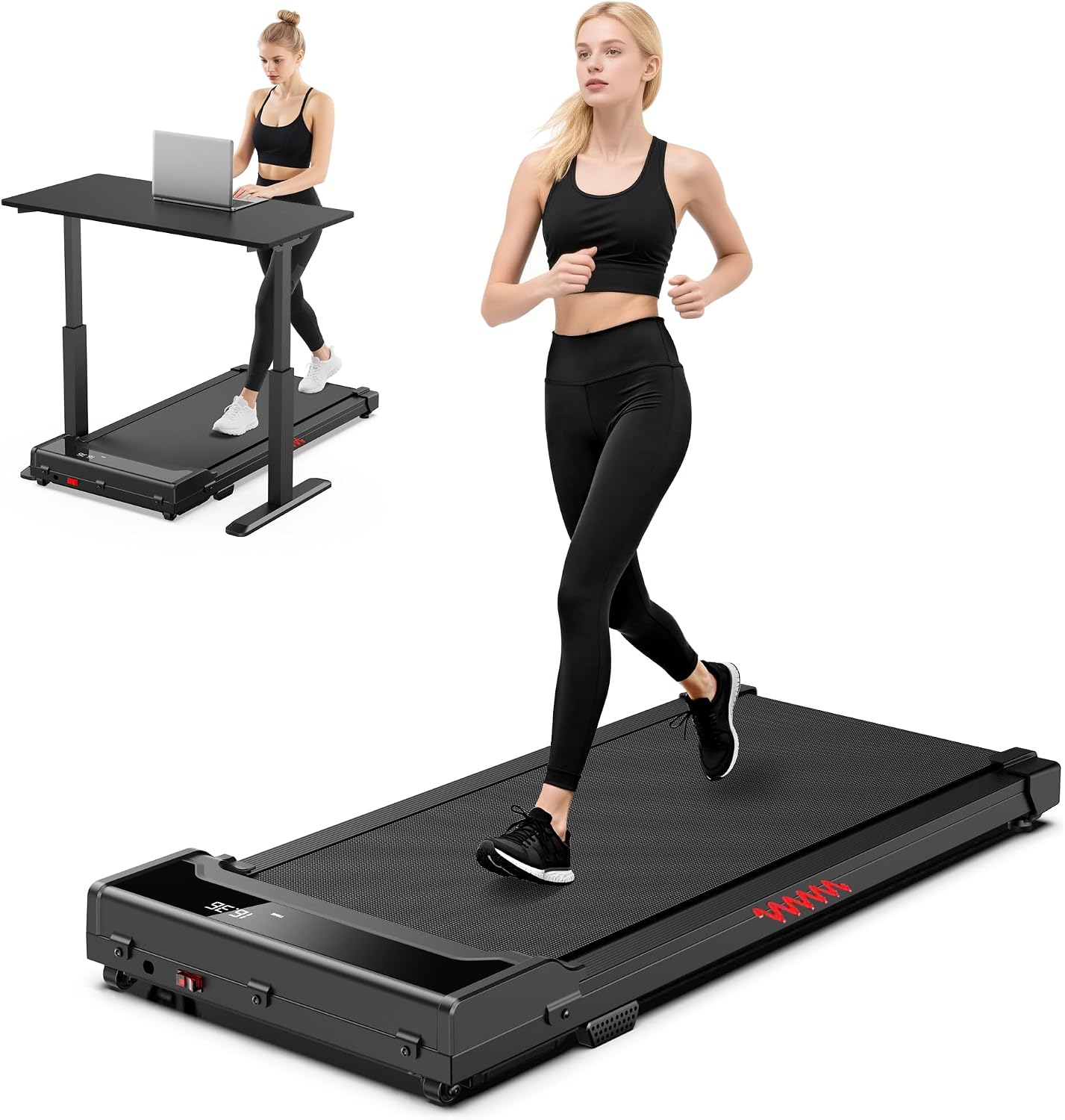 Walking Pad Treadmill for Home – Under Desk Walking and Running with Remote Control Portable Electric Machine Adjustable Slim Compact with 0.6-4.0MPH Modes Max up 265 Lbs for Home Office