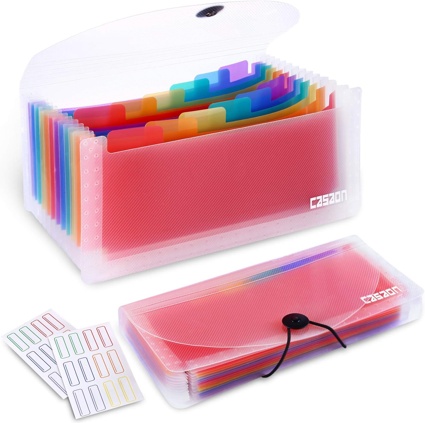 2 Pack 13-Pockets Expanding Accordion File Folder Mini Organizer Wallet for Storage Invoice/Receipt/Cards/Coupon/Tickets