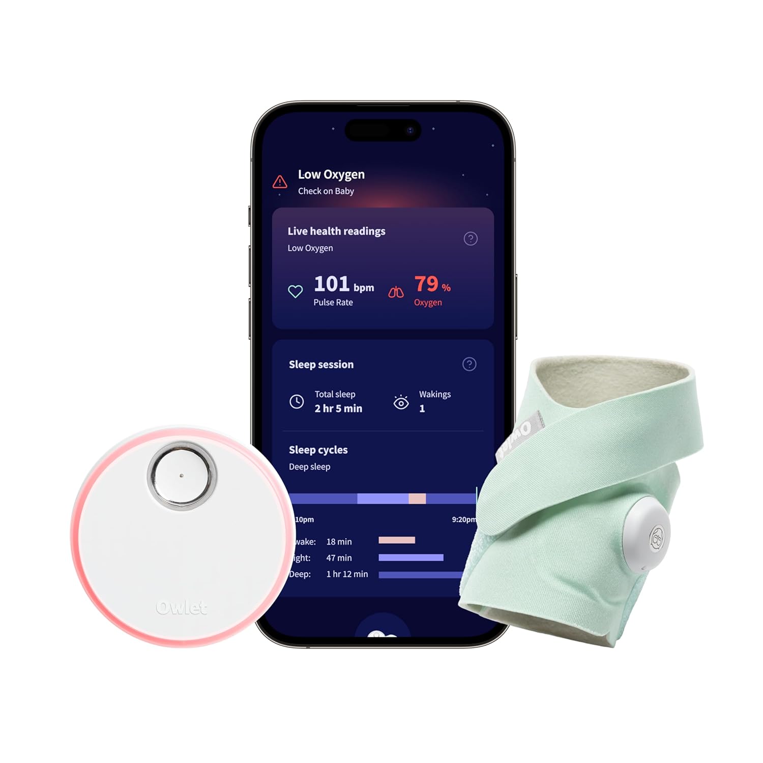 Owlet Dream Sock Smart Baby Monitor, Better Sleep for Baby & You | FDA-Cleared Monitor, Tracks Pulse Rate & Oxygen With Real-Time Alerts, Predicts Sleep Patterns, New Parent Essential