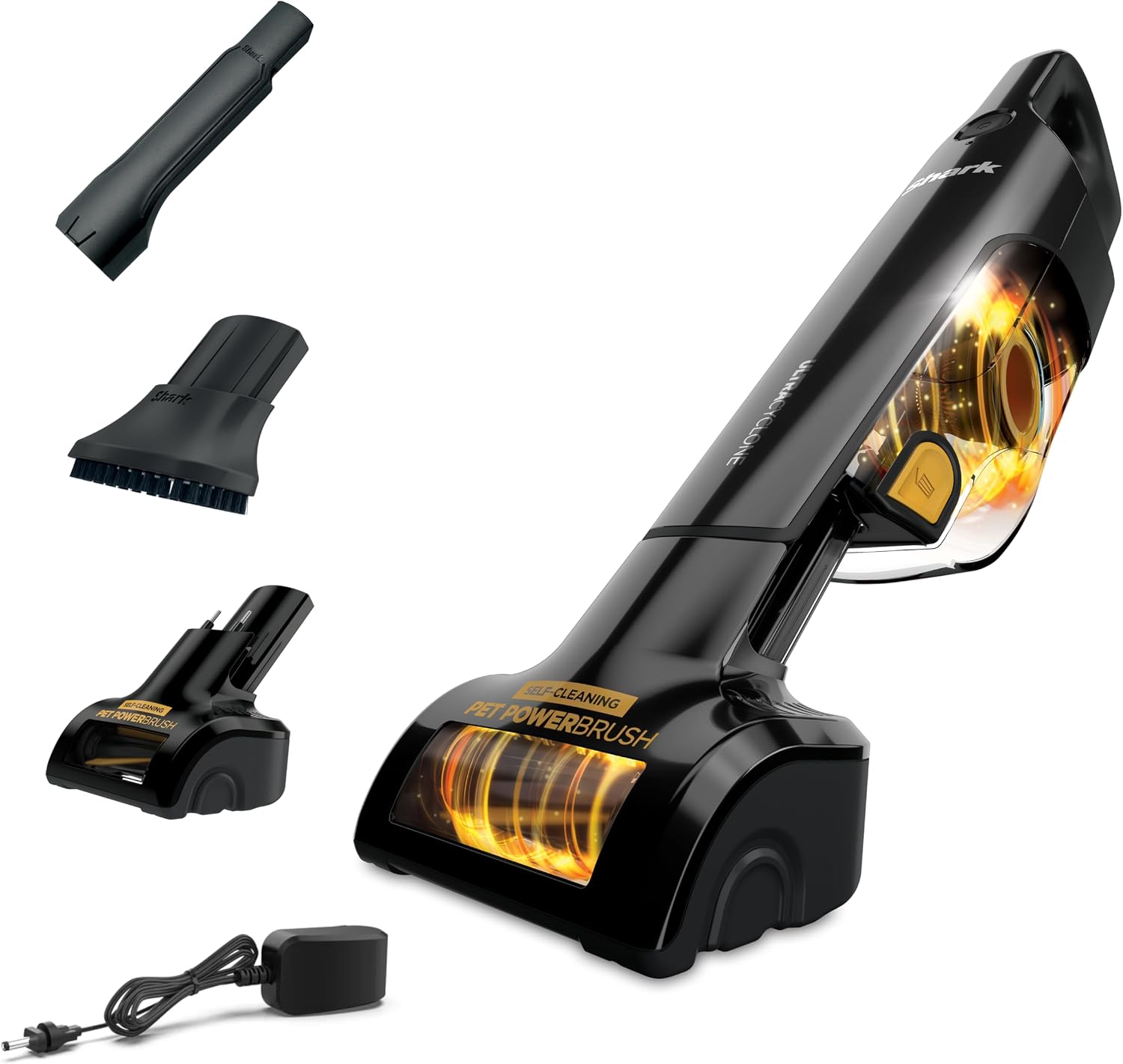 Shark UltraCyclone Pet Pro Plus Cordless Hand Vacuum, Black, CH951 | Powerful Suction, Handheld Vacuum for Car & Home, Pet Power Brush, Crevice Tool, Scrubbing Brush, XL Dust Cup