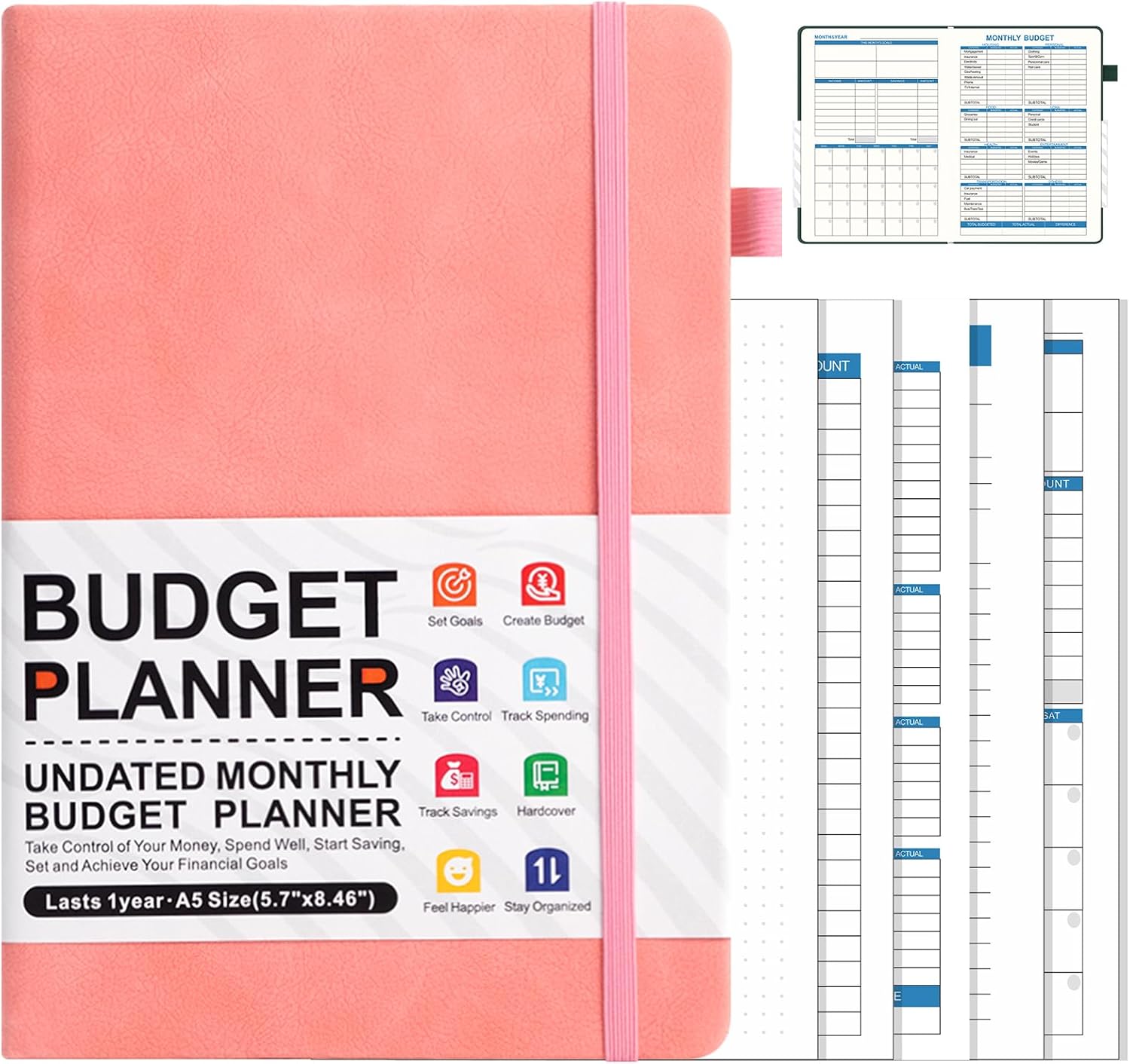 A5 Undated Monthly Budget Book to Take Control of Your Money | 12-Month Expense Tracker Notebook, Finance Organizer to Take Control of Your Money & Manage Finances Effectively