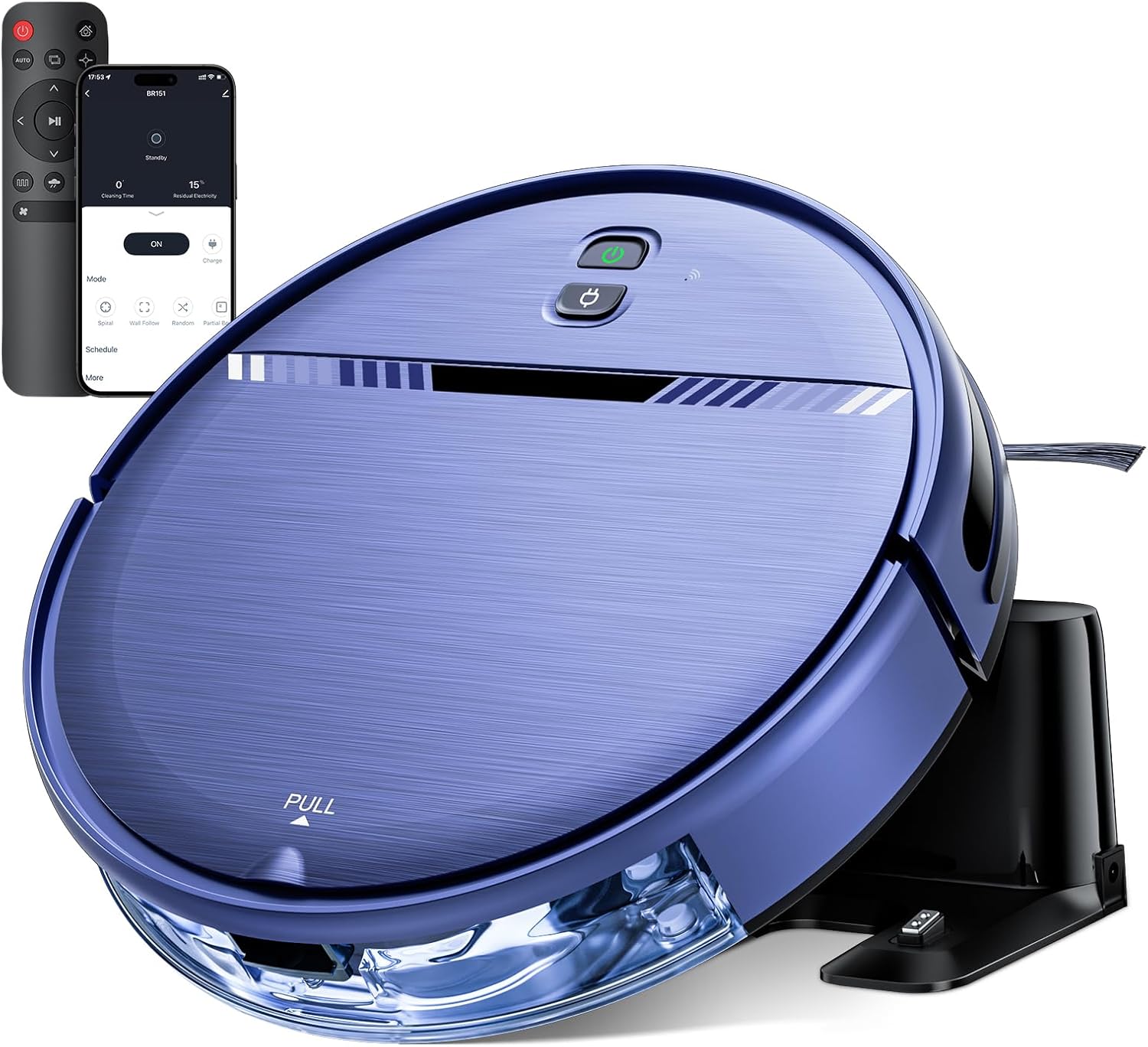 Robot Vacuum and Mop Combo, 2300Pa Strong Suction, 2-in-1 Dust Box and Water Tank, Works with Alexa/Google Assistant, Long Runtime, Schedule, Quiet, Ideal for Hard Floors, Low-Pile Carpets and Pets