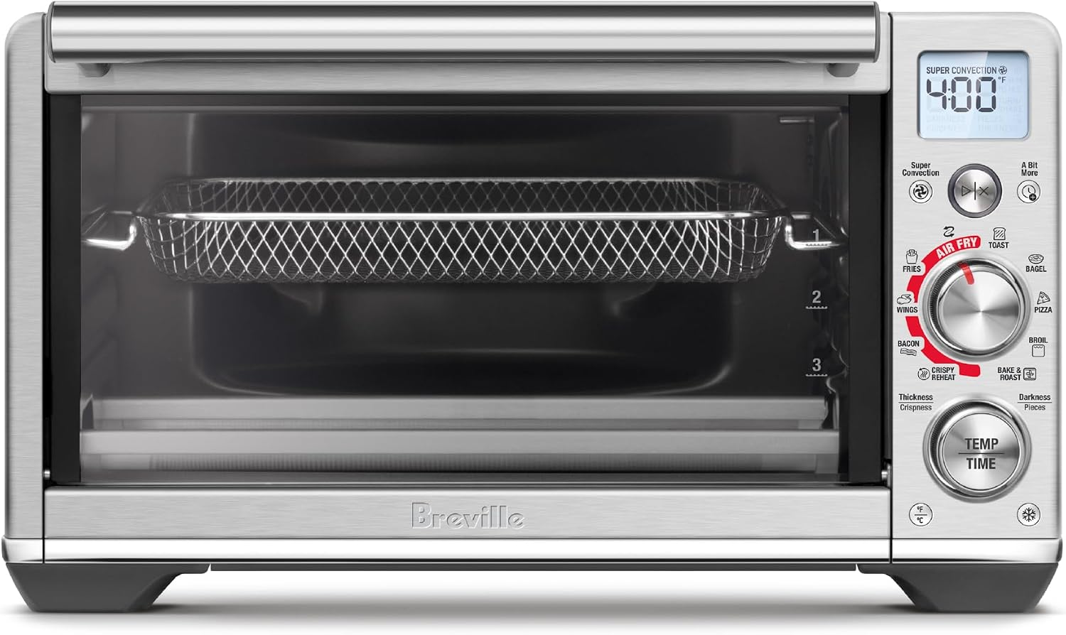 Breville BOV680BSS Smart Oven Air Fryer Compact, Brushed Stainless Steel | Enjoy crispy snacks, leftovers and meals with this small countertop oven with 5 air fry and 5 cooking functions