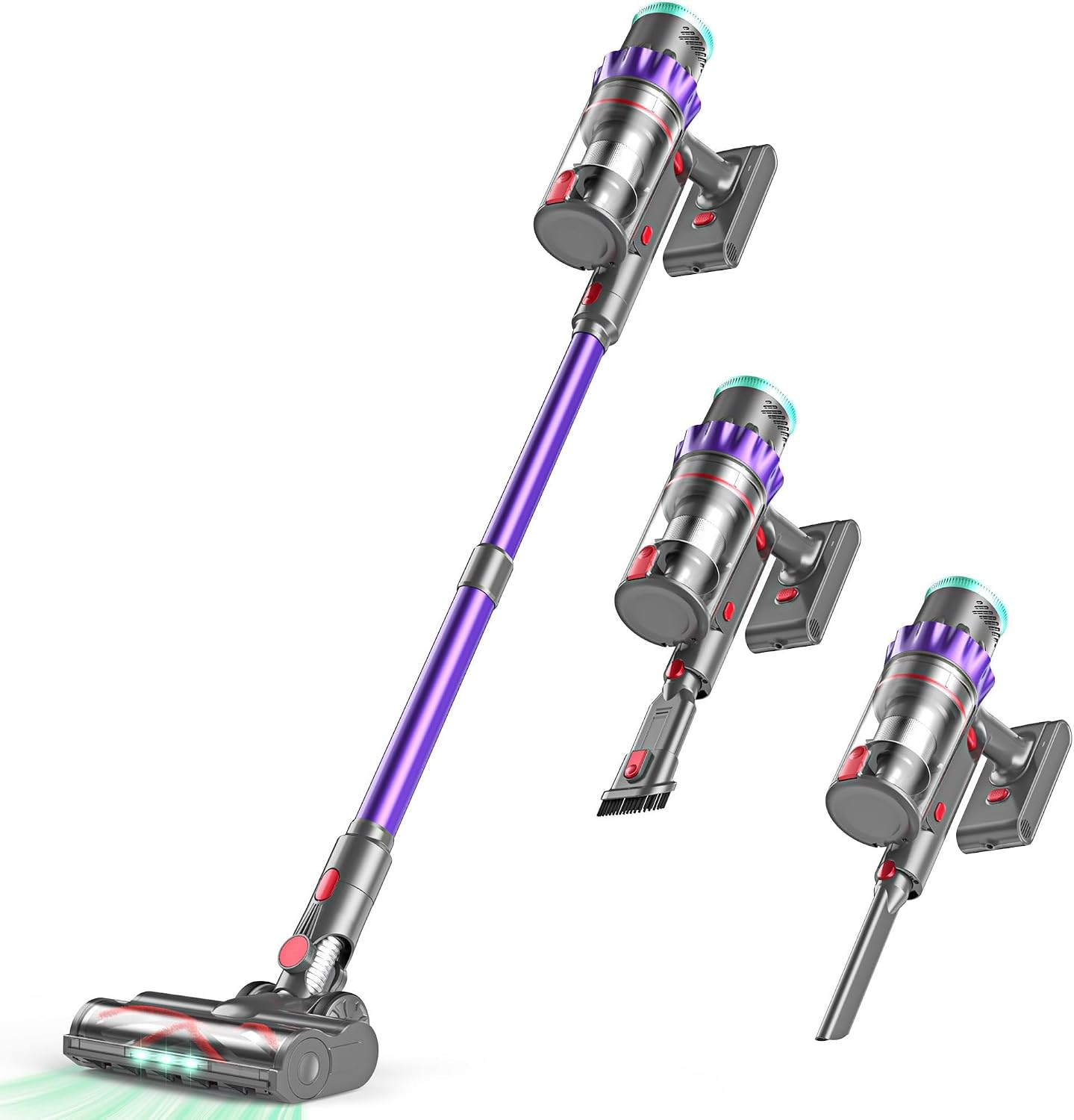 Cordless Vacuum Cleaner, 550W 48kPa 60 Mins Runtime Vacuum Cleaners for Home, Stick Vacuum with Intelligent Display, Rechargeable Battery and Anti-Tangle Brush, Perfect for Pet Hair/Carpet
