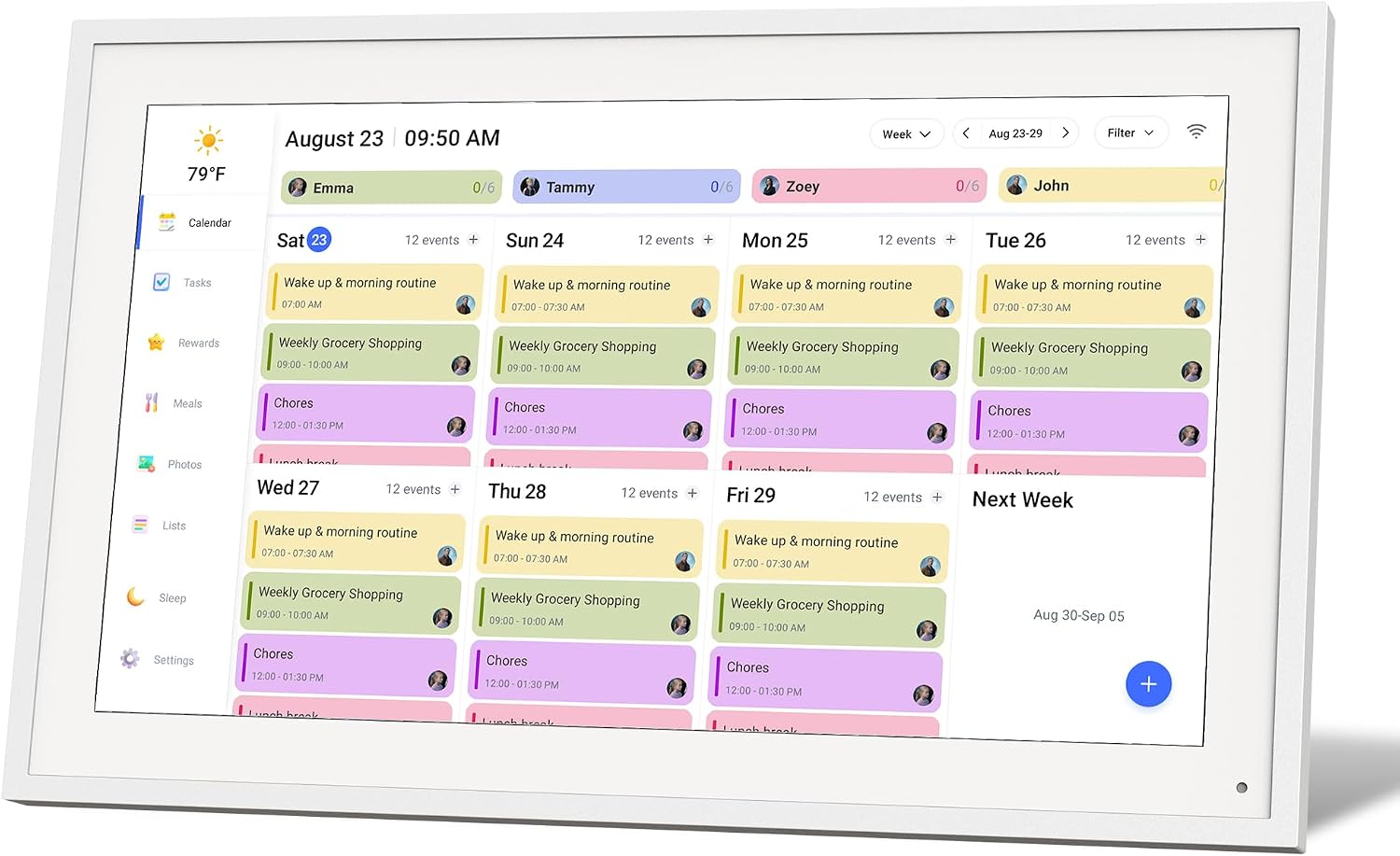 Viewedge 15.6-Inch Digital Calendar – Schedule, Chore Chart, Meal Planner, Task Rewards System, Family PhotoDisplay, Syncs with Online Calendars, Horizontal, Vertical & Wall-Mount