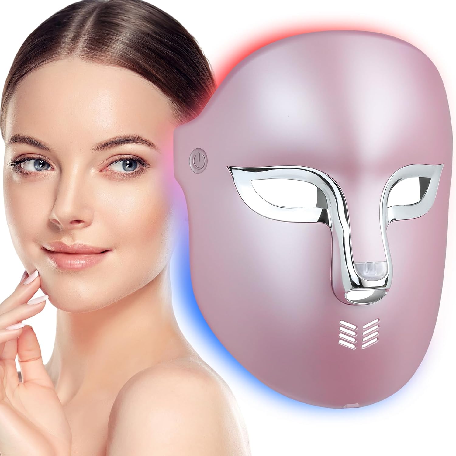FSA Red Light Therapy Mask : Target Acne Removal,Wrinkles Redness,Wirless Remote,Salon Grade HSA Infrared Face Mask, Anti Aging Skincare for Home,2000mAh Rechargeable Led Light Therapy Facial Mask