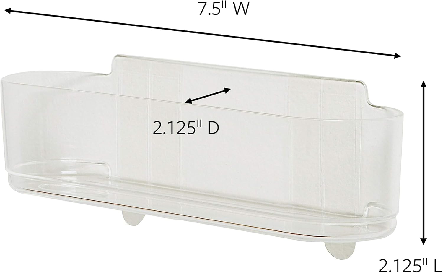 Command Medium Caddy, Clear, with 4 Clear Indoor Strips, Organize Damage-Free (Pack of 2)