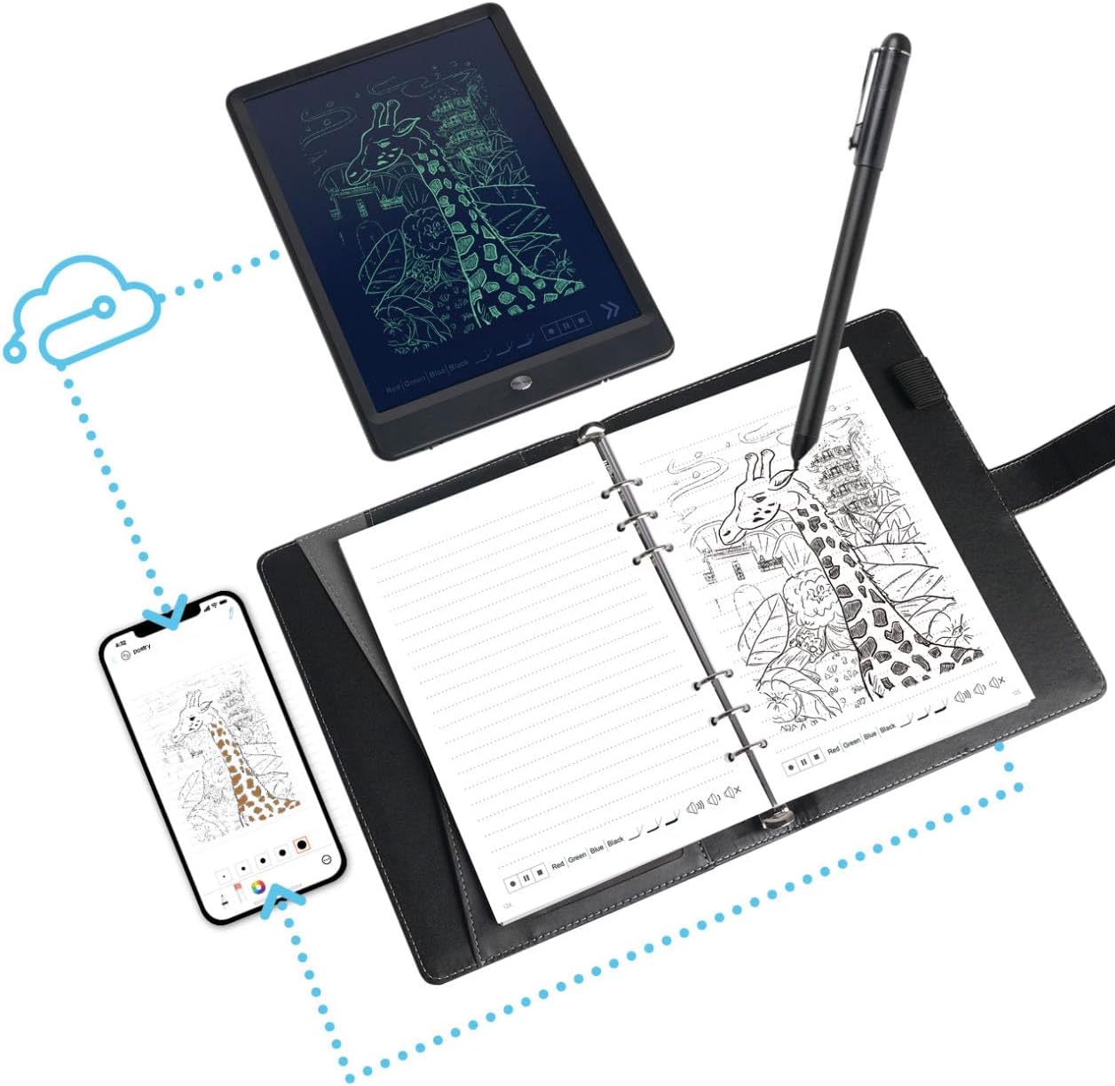 Digital Smart Pen Smart Notebook and Board Writing Set for Note Taking | Gifts for Adults Women Men Coworkers Teachers Students Friends | Sync Paper Notes to Phone Instantly | Convert to Text