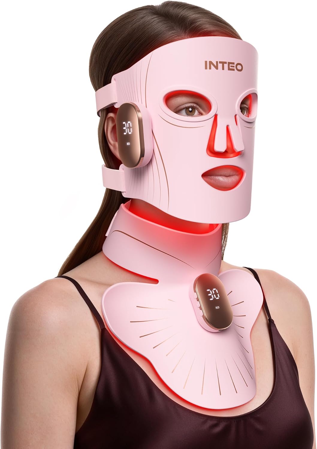 Red Light Therapy Mask for Face & Neck, 850nm NIR & 660nm Red LED, 4 Modes | 680 LEDs, 2000mAh Cordless LED Face Mask, Timer, Full Face Coverage, Anti-Aging Skin Firming