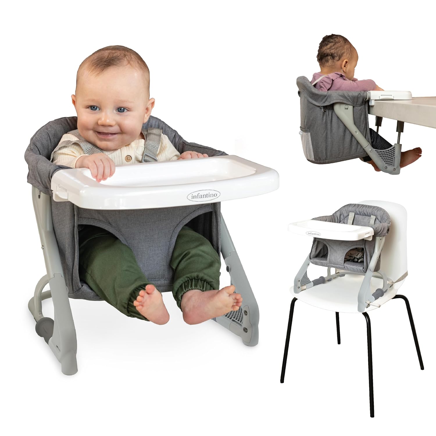 Infantino Ultimate Travel Booster, High Chair & Seat, Gray
