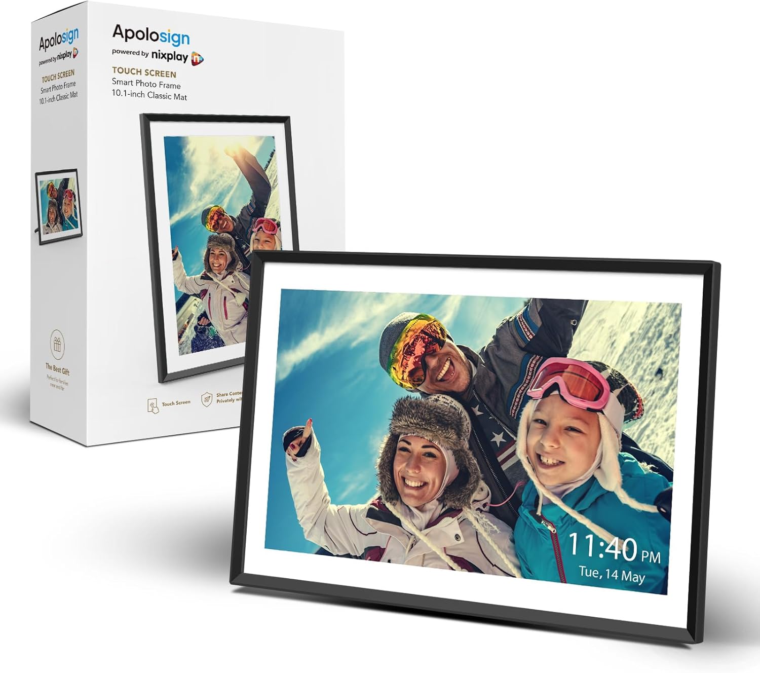 Digital Picture Frame Powered by Nixplay 10.1″, Share Photos/Videos via Nixplay App or Email, WiFi Digital Photo Frame with Easy Setup, Support Alexa, Free Cloud Storage, Auto Rotate, Gifts for Mom