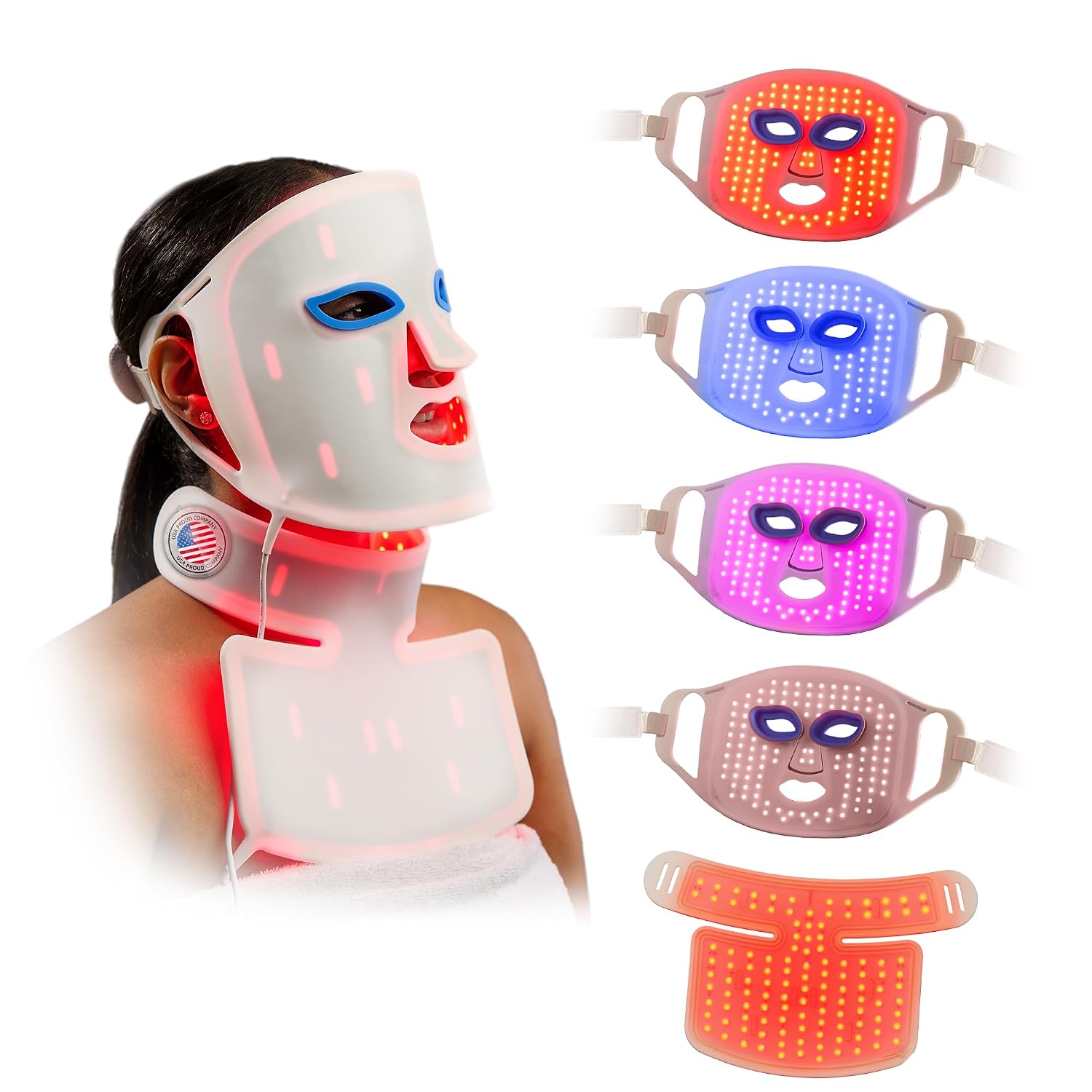 LifePro Revitaglow Red Light Therapy Mask – Triple Chip LED Face Mask | Red Light Therapy for Face – 3 to 5 Modes Red & Blue LED Face Mask -For Daily Skin Wellness and Comfort