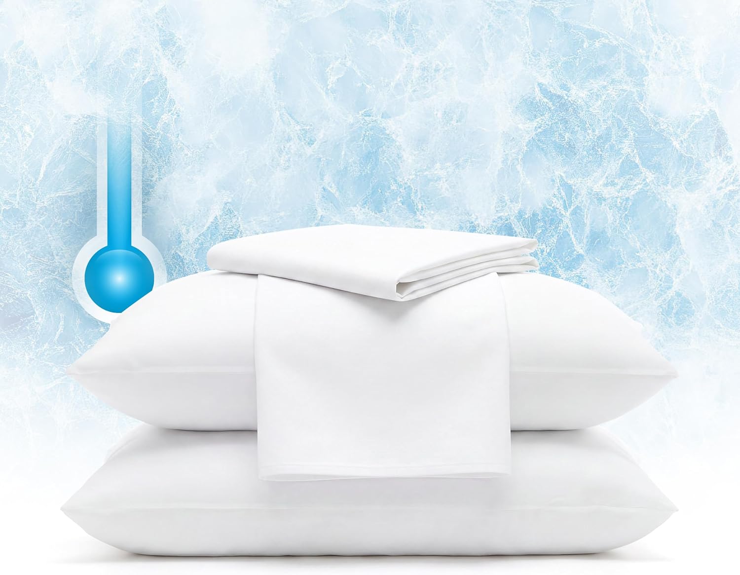 Serta Power Chill Cooling Pillow Protectors, Standard/Queen (2 Pack) | Cooling zippered pillow protectors shield against dust dirt and stains with breathable comfort and easy care