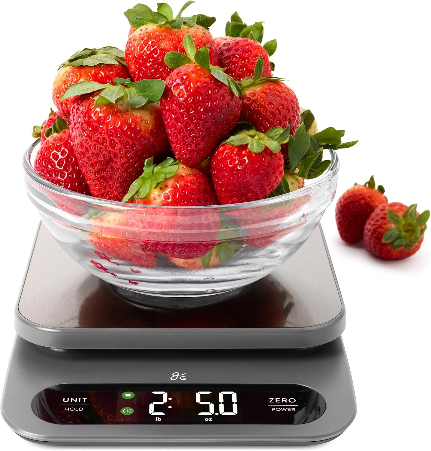 Greater Goods Digital Food Scale for Kitchen & Baking, 22lb High Capacity | Stainless Steel Platform, Hi-Def LCD, 1g Precision, Tare. Weighs g/oz/lb/ml. For Sourdough, Bread & Bulk Cooking, Large Bowls