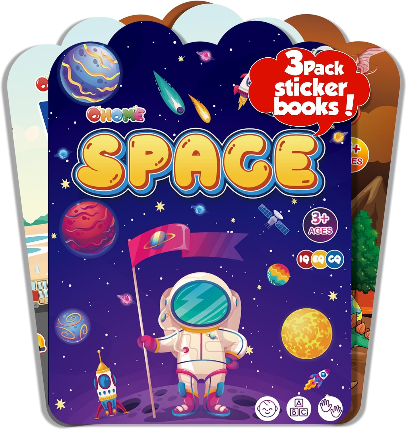Reusable Sticker Books for Toddlers 2-4 Years – Travel Toys for Toddlers 1-3,Gifts for 2 Year Old Girls | Arts and Crafts Activities – Stocking Stuffers for Kids – Puffy Stickers Coloring Books