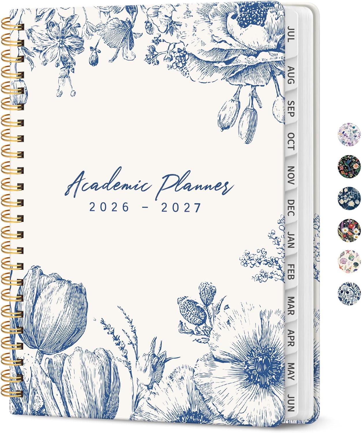 Academic Planner 2026-2027, Monthly & Weekly Jul 2026-Jun 2027 Planner | 6.3″ x 8.5″ Calendar Planner for Women, Hardcover Pretty Organizer for Women, School Office Home Supplies, Blue Elegance