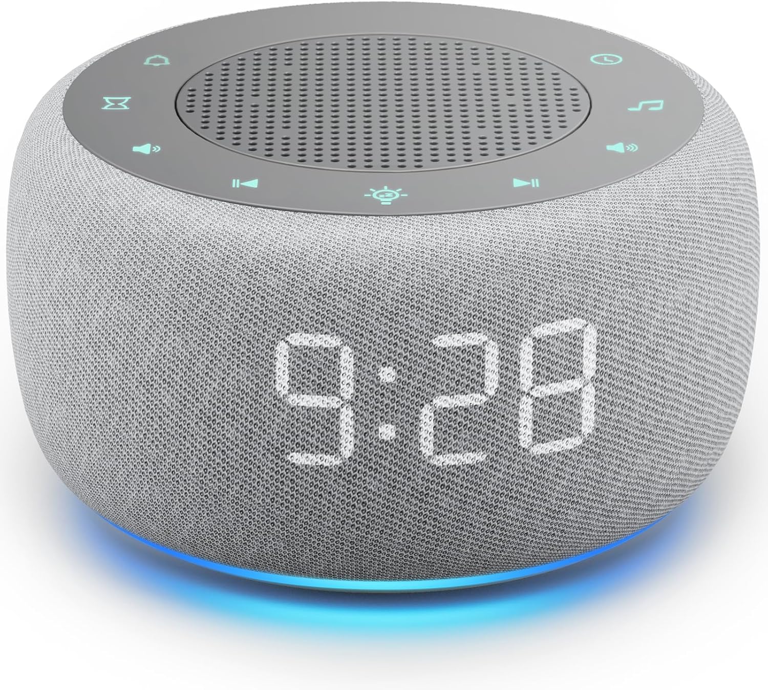 Buffbee Alarm Clock with Sound Machine for Bedrooms – 2-in-1 White Noise Machine for Sleep, Gentle Wake-Up with Soft Alarm Sounds, Ambient Night Light, Plug-in, Sleep Better, Wake Gently