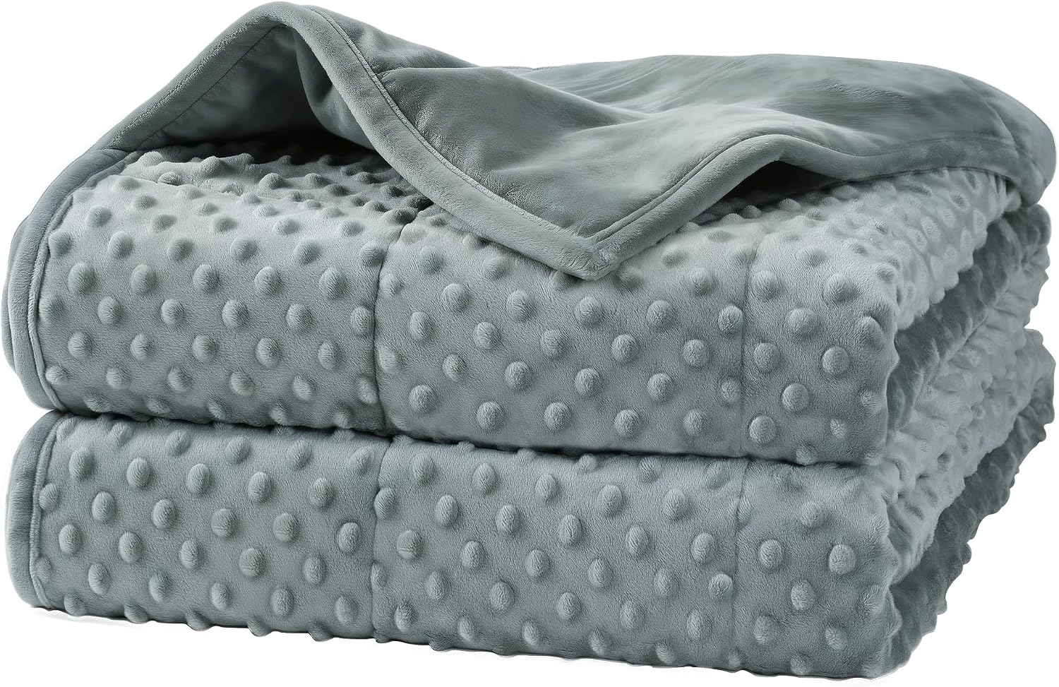 Alomidds Weighted Blanket for Adults 15lbs Queen 60″x80″ Minky Grey | Designed for Adults and Indoor Sofa, Bedroom & Daily Relax Time，Double-sided Breathable Heavy Blanket with Glass Beads