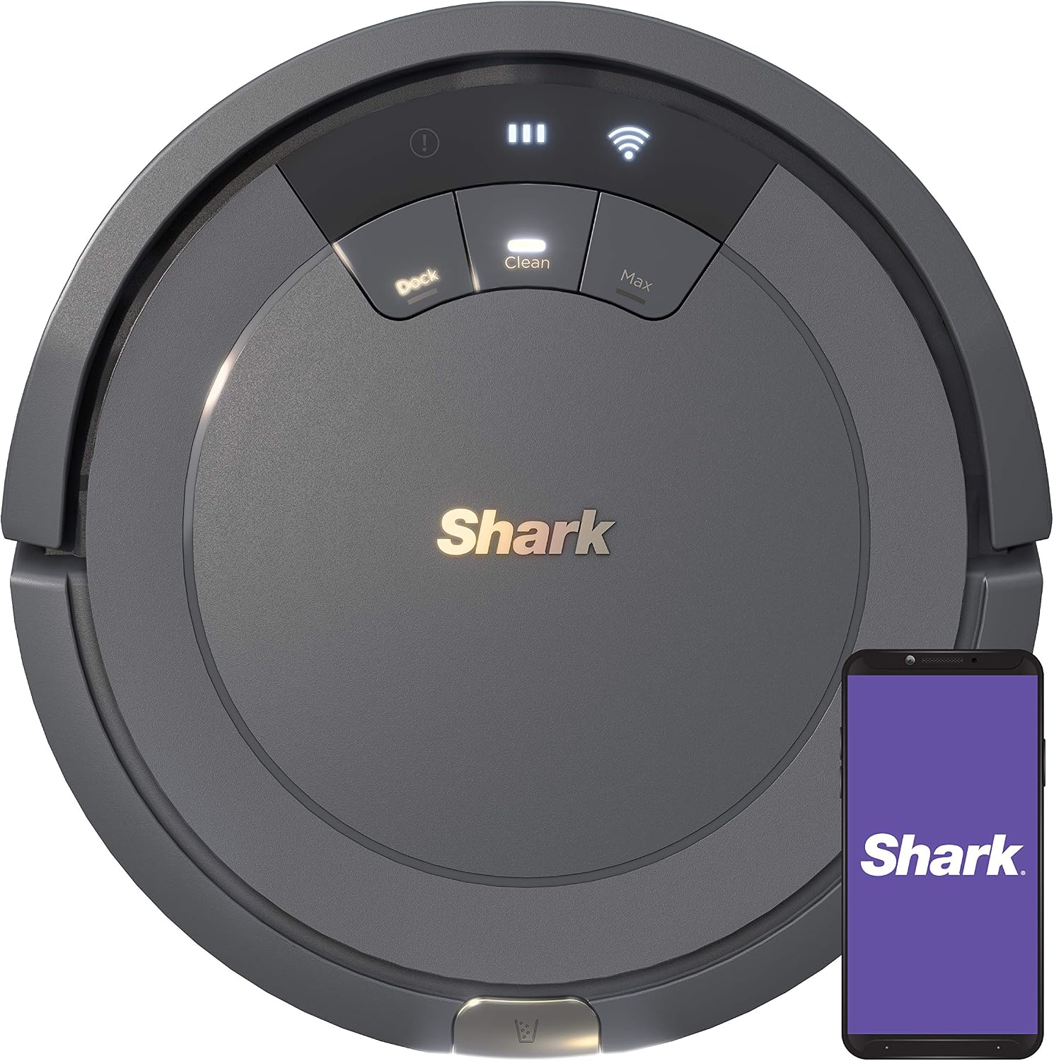 Shark ION Robot Vacuum, Tri-Brush System, Grey, AV753 | Tri-Brush System, Wi-Fi Connected, Works with Alexa & Google Assistant, 120-Min Runtime, Multi-Surface Cleaning