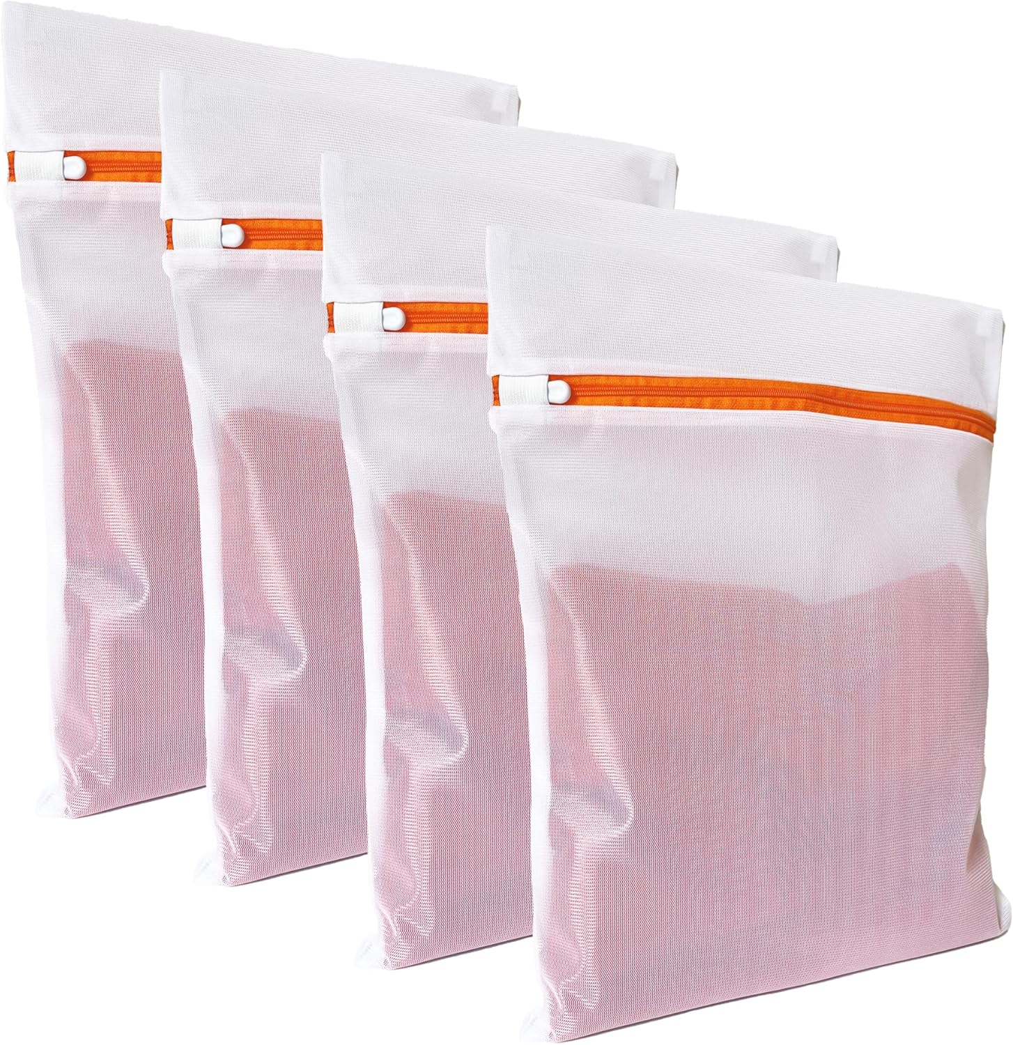 4 Pack Mesh Laundry Bags for Delicates 12inx16in LAUNDRY CLUB® | Dryer Safe, Breathable Fine Net, Sturdy Anti-Rust Zipper, Mesh Laundry Bags for Lingerie, Bra, Underwear, Socks