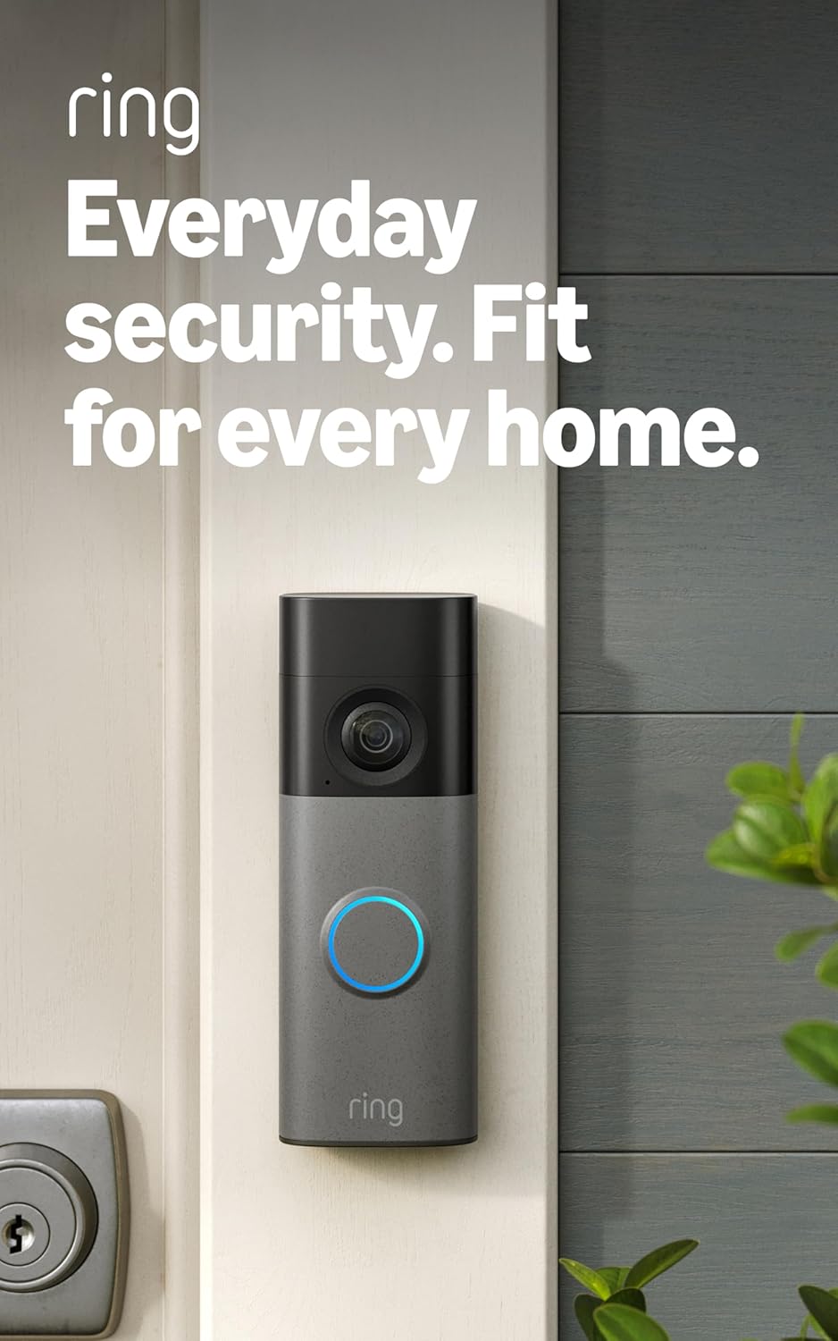 Ring Battery Doorbell (newest model) — Retinal 2K with wide-angle video, up to 6x Enhanced Zoom, Two-Way Talk, and Built-In Battery, Speckled White
