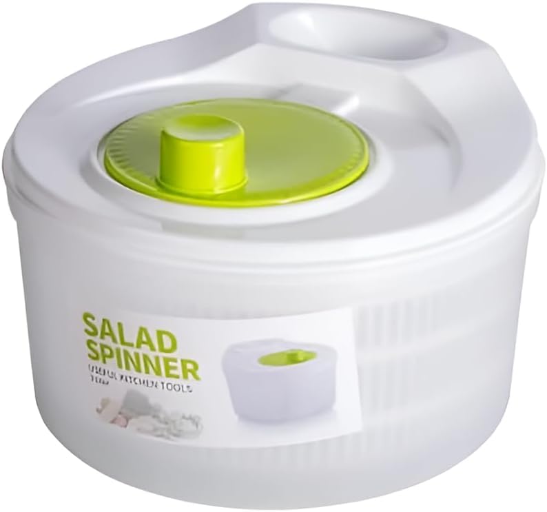 105 OZ Salad Spinner with Bowl, Colander and Built-in Draining System for Fresh, Crisp, Clean Salad and Produce, 3L