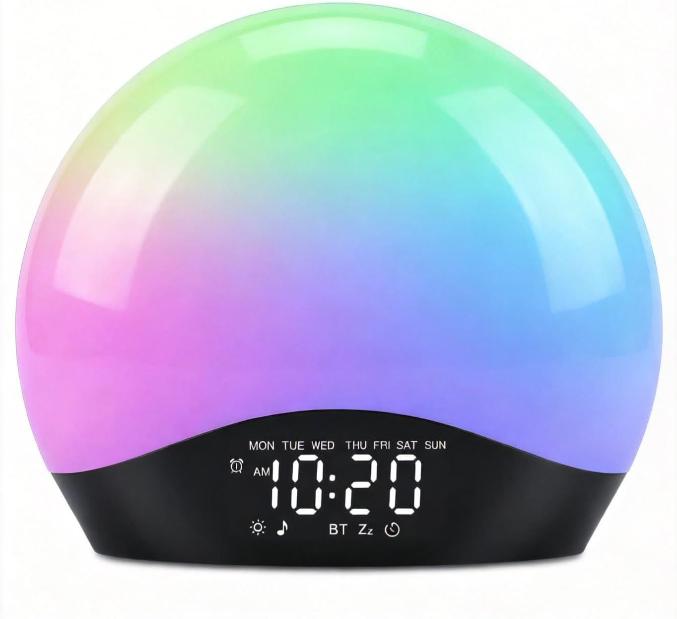 JALL Sunrise Alarm Clock for Bedrooms with White Noise Sound Machine, Wake Up Light Alarm Clocks for Heavy Sleepers, Dual Alarms, Nightlight, Sleep Timer, Bluetooth Speaker